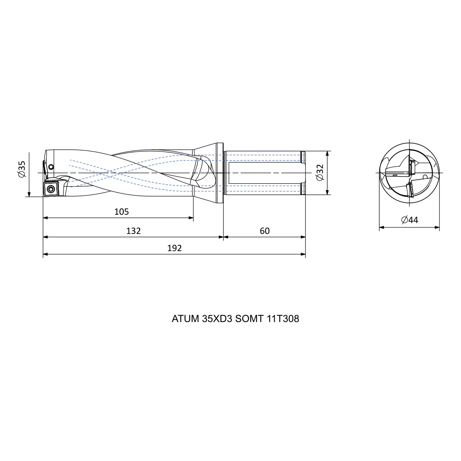 ATUM 35XD3 SOMT 11T308 &mdash; dimensioned drawing