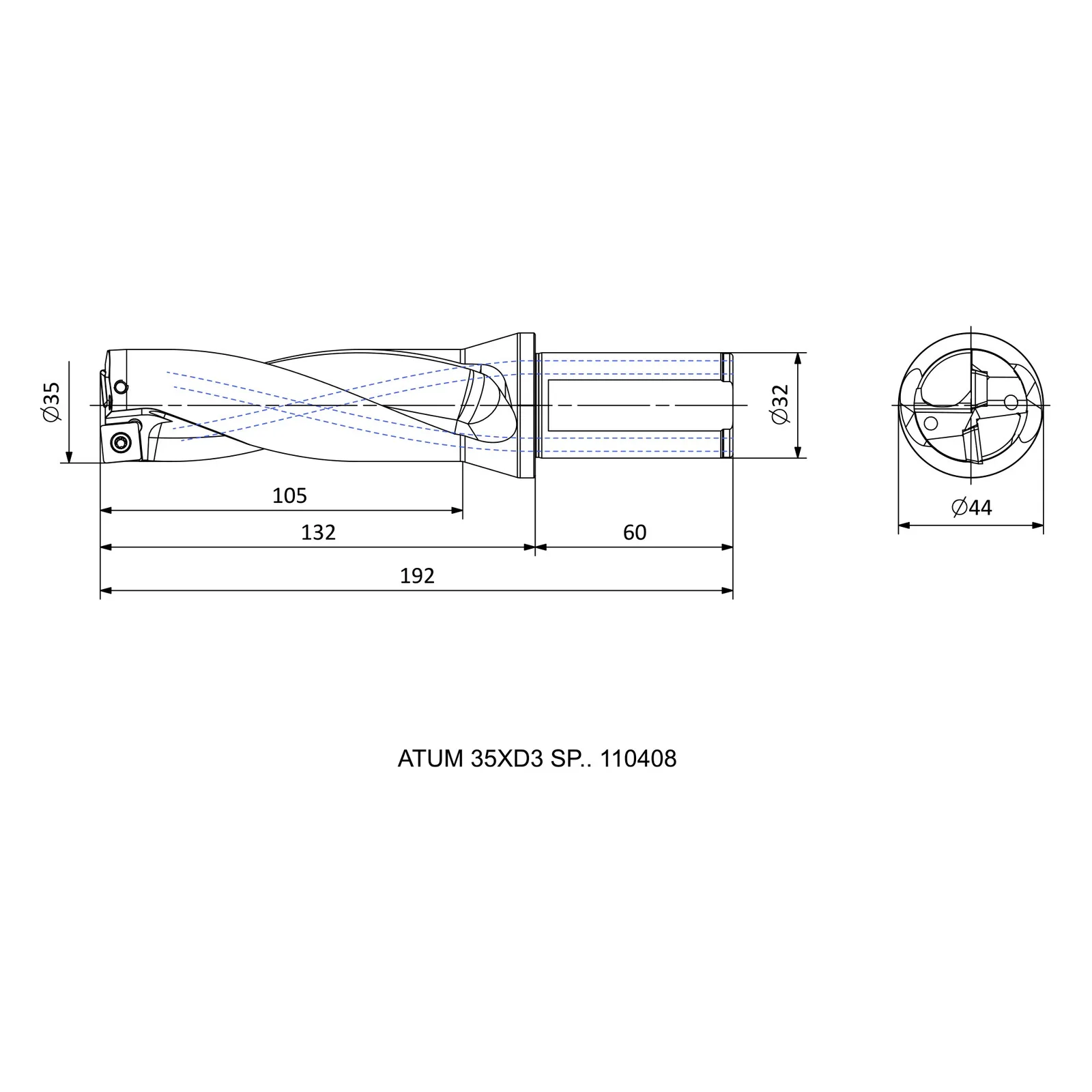 ATUM 35XD3 SP.. 110408 &mdash; dimensioned drawing
