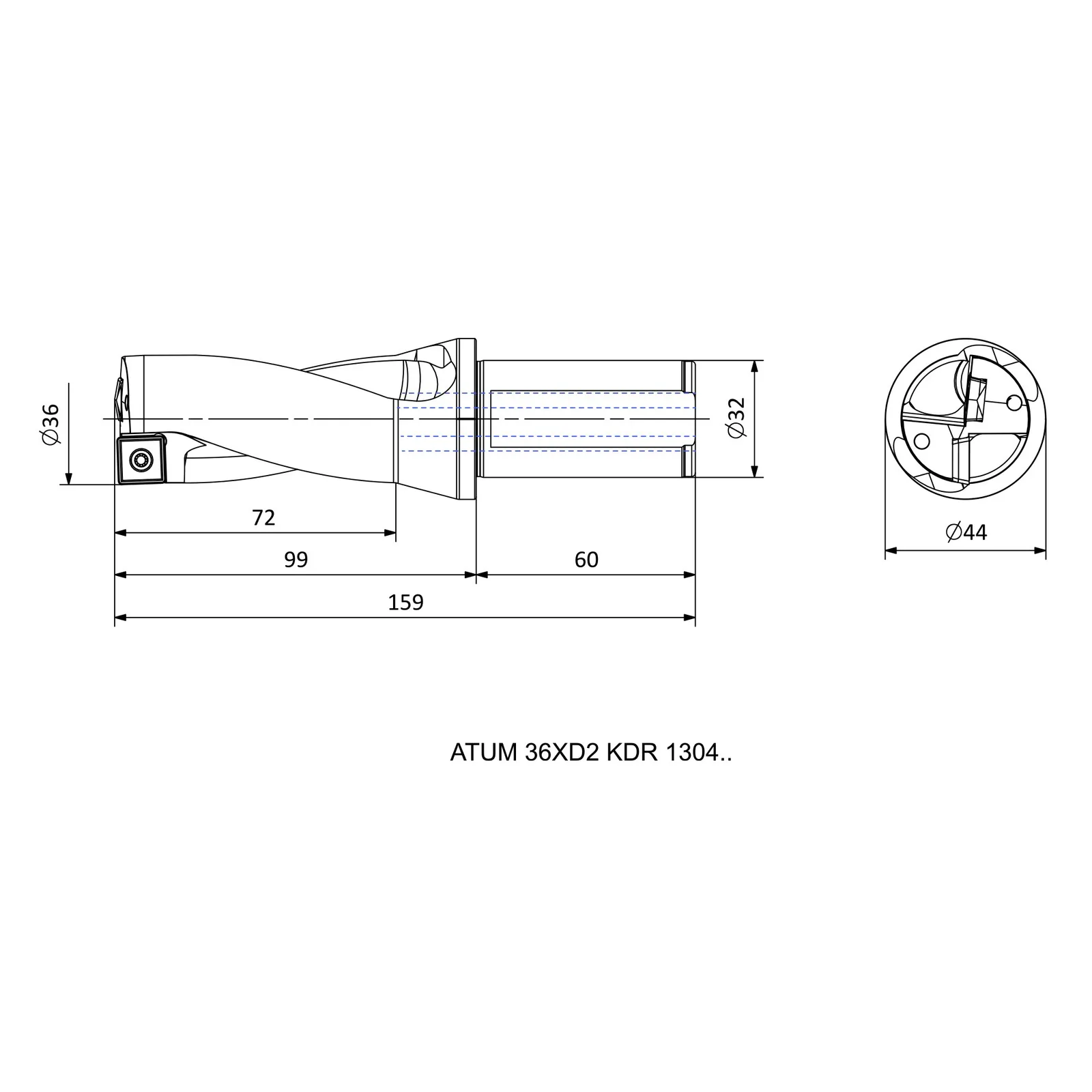 ATUM 36XD2 KDR 1304.. &mdash; dimensioned drawing
