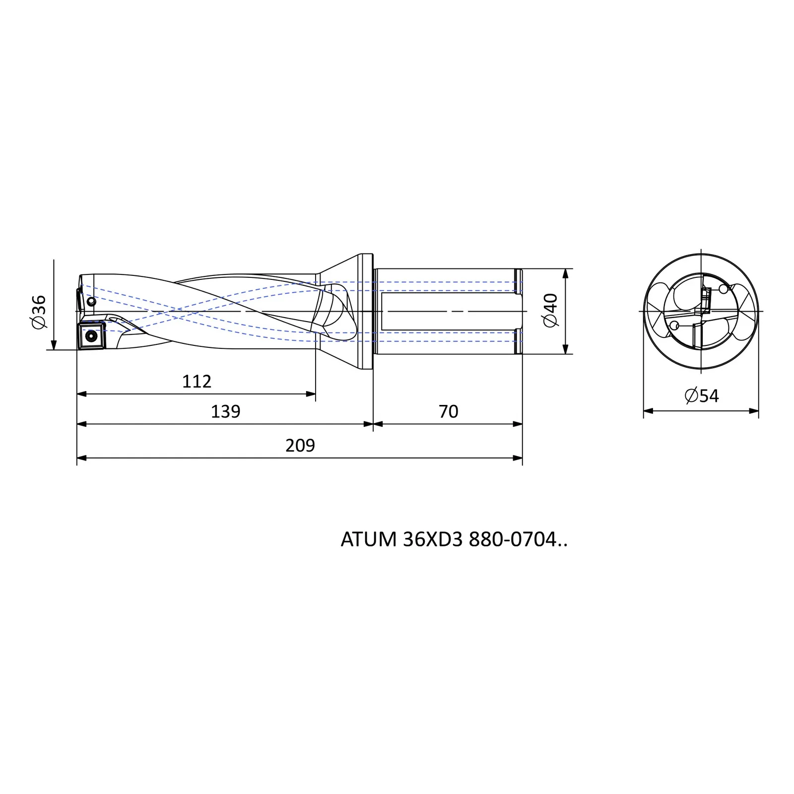 ATUM 36XD3 880-0704.. &mdash; dimensioned drawing