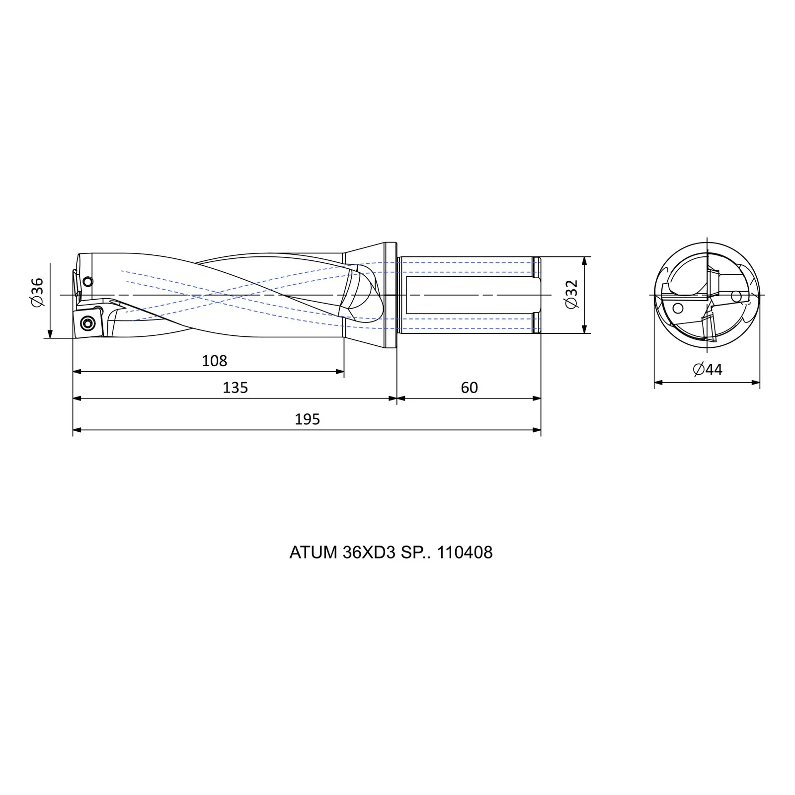 ATUM 36XD3 SP.. 110408 &mdash; dimensioned drawing
