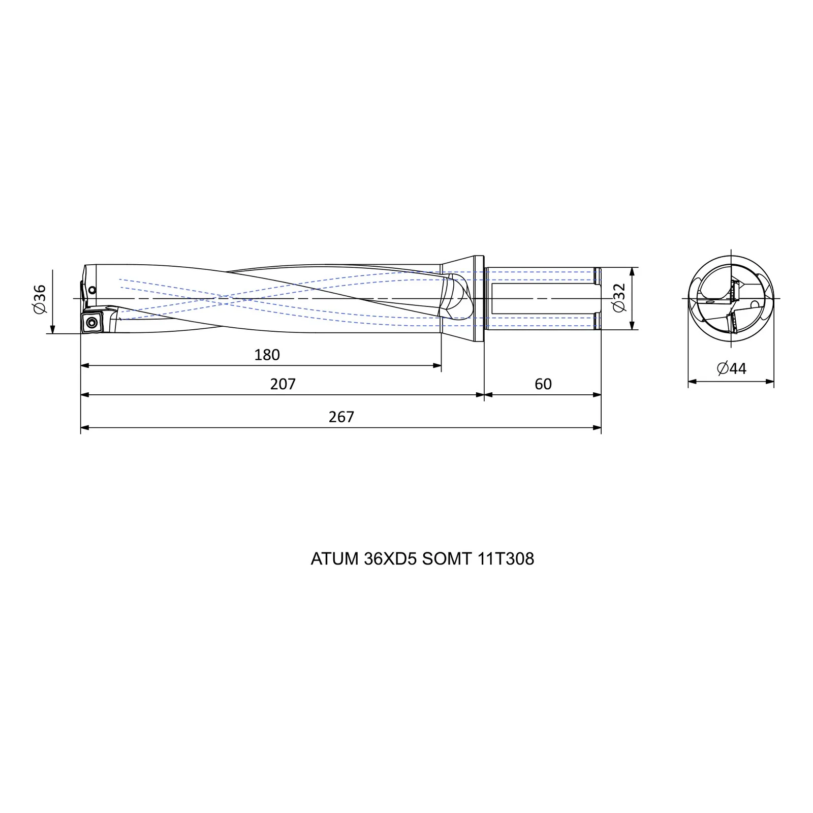 ATUM 36XD5 SOMT 11T308 &mdash; dimensioned drawing