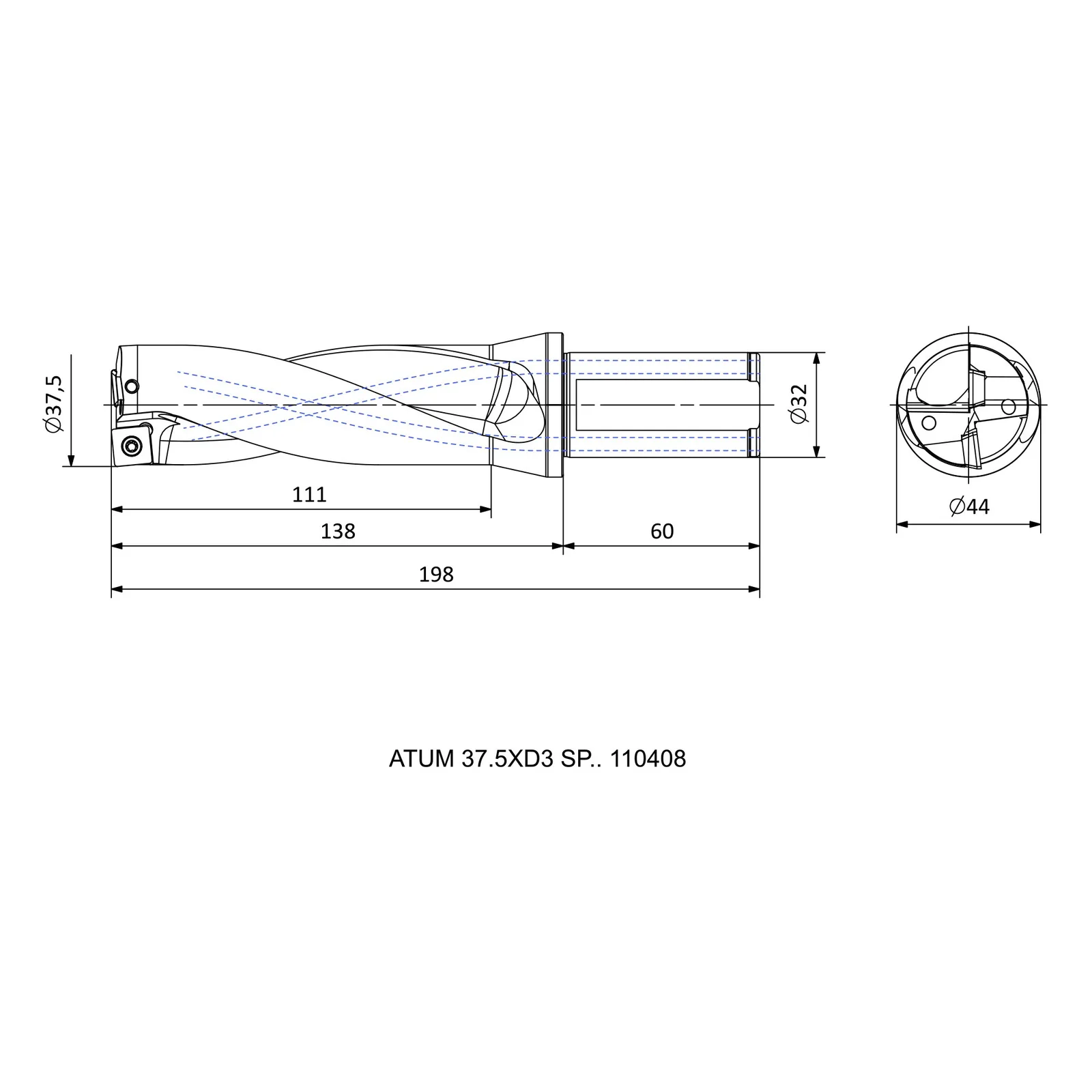 ATUM 37.5XD3 SP.. 110408 &mdash; dimensioned drawing