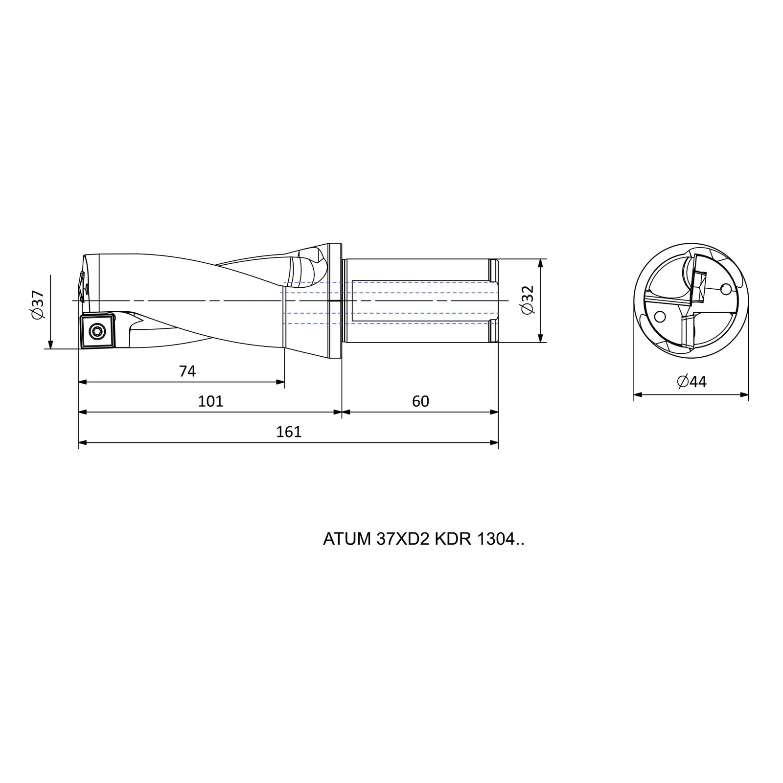 ATUM 37XD2 KDR 1304.. &mdash; dimensioned drawing