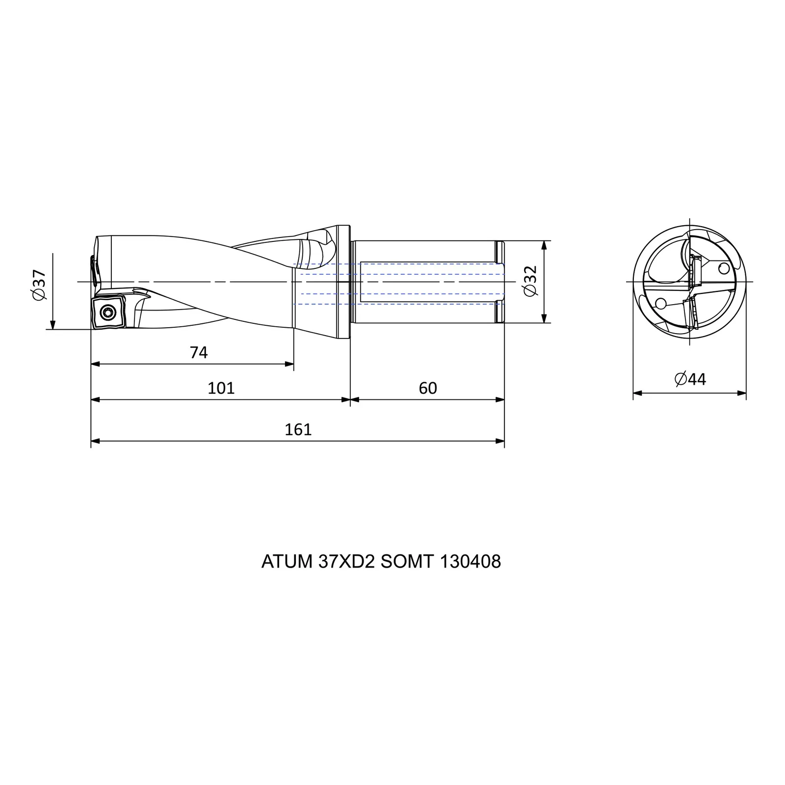 ATUM 37XD2 SOMT 130408 &mdash; dimensioned drawing