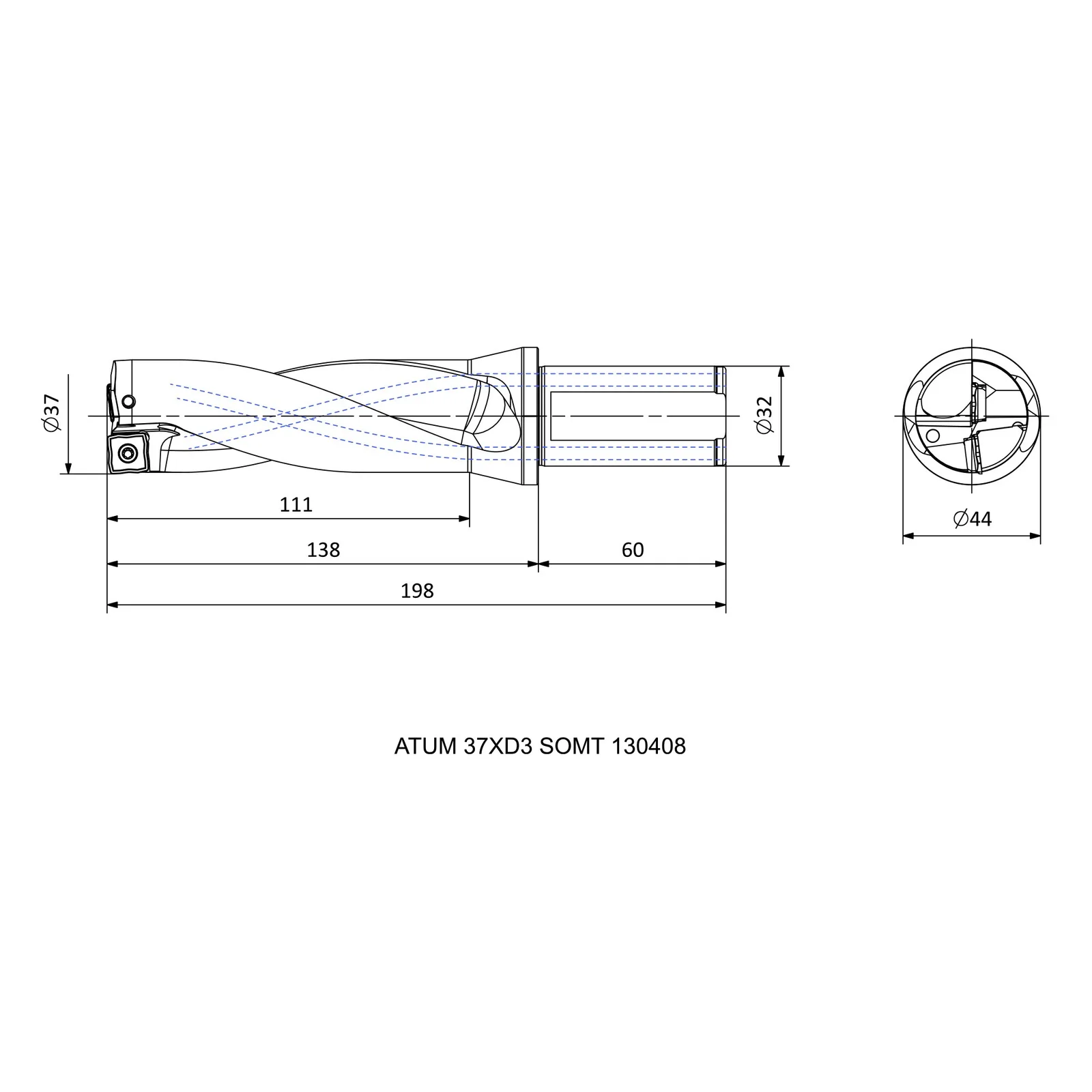 ATUM 37XD3 SOMT 130408 &mdash; dimensioned drawing