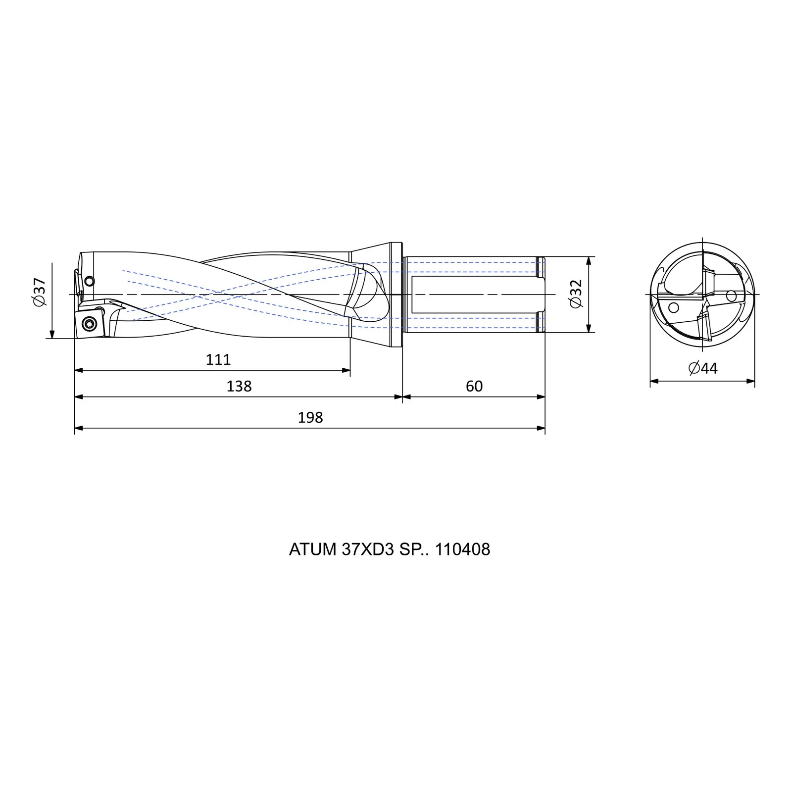 ATUM 37XD3 SP.. 110408 &mdash; dimensioned drawing