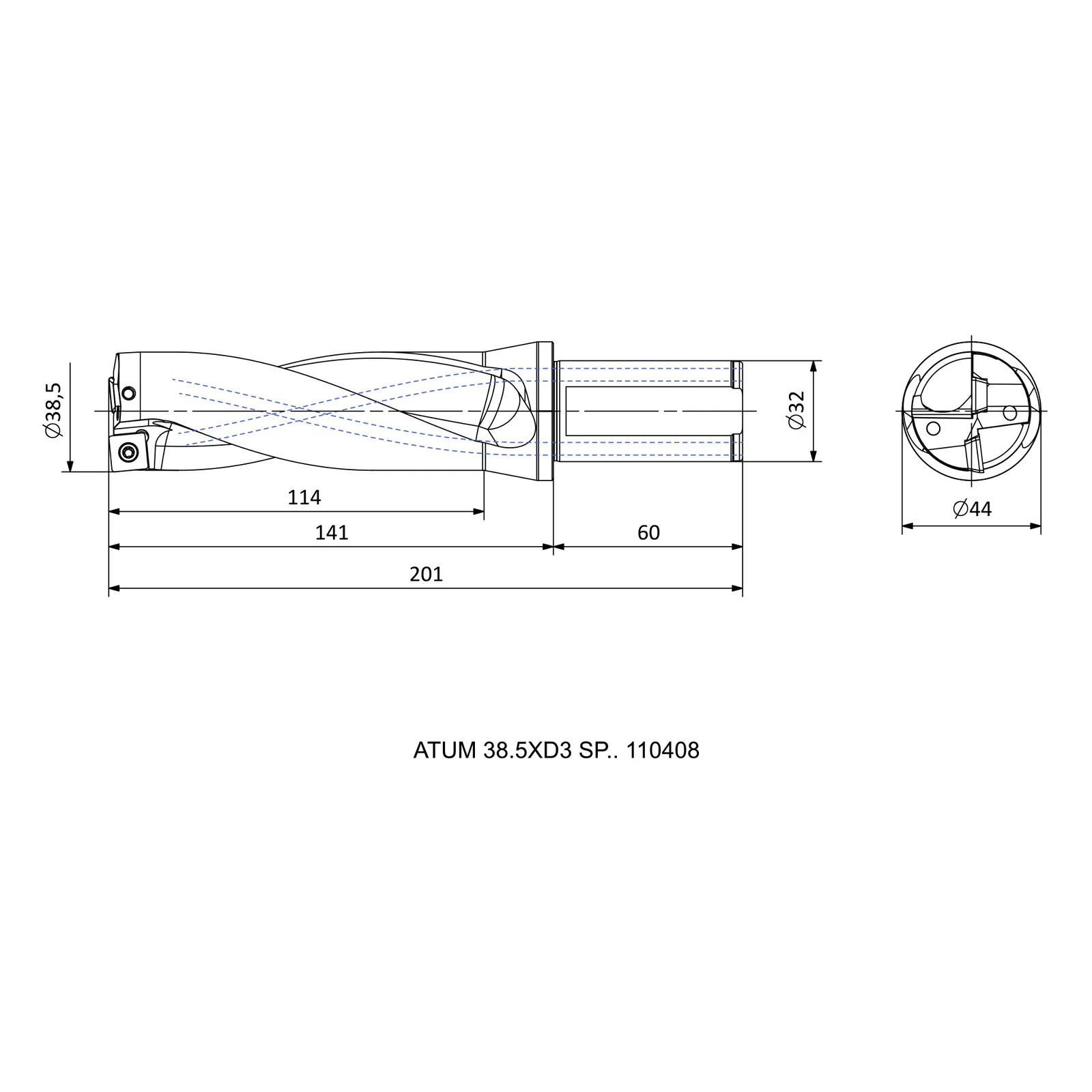 ATUM 38.5XD3 SP.. 110408 &mdash; dimensioned drawing