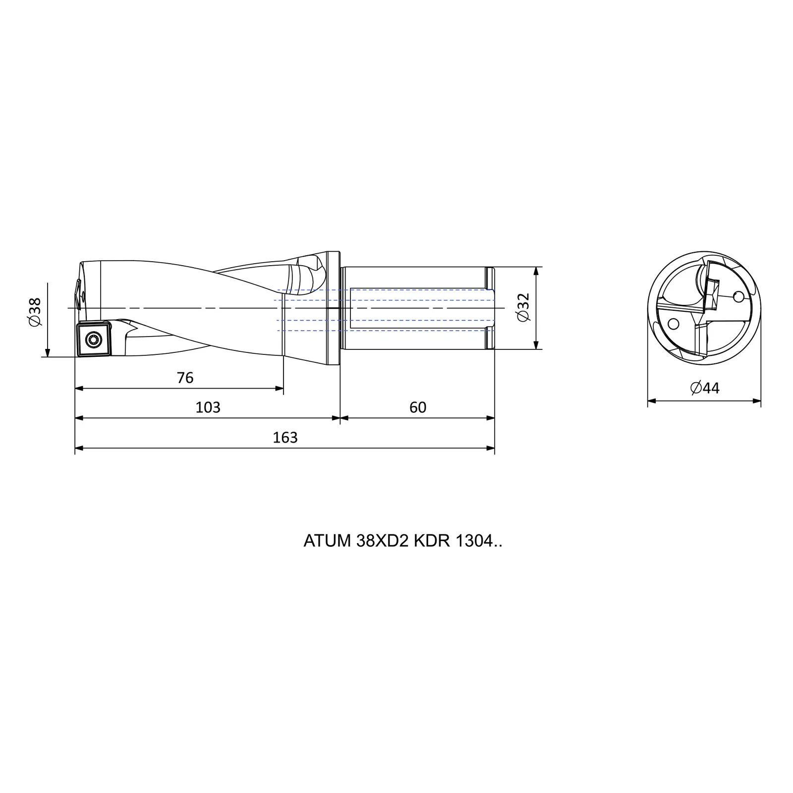 ATUM 38XD2 KDR 1304.. &mdash; dimensioned drawing