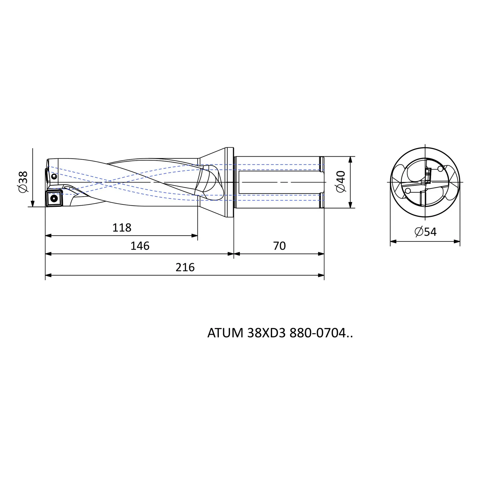 ATUM 38XD3 880-0704.. &mdash; dimensioned drawing