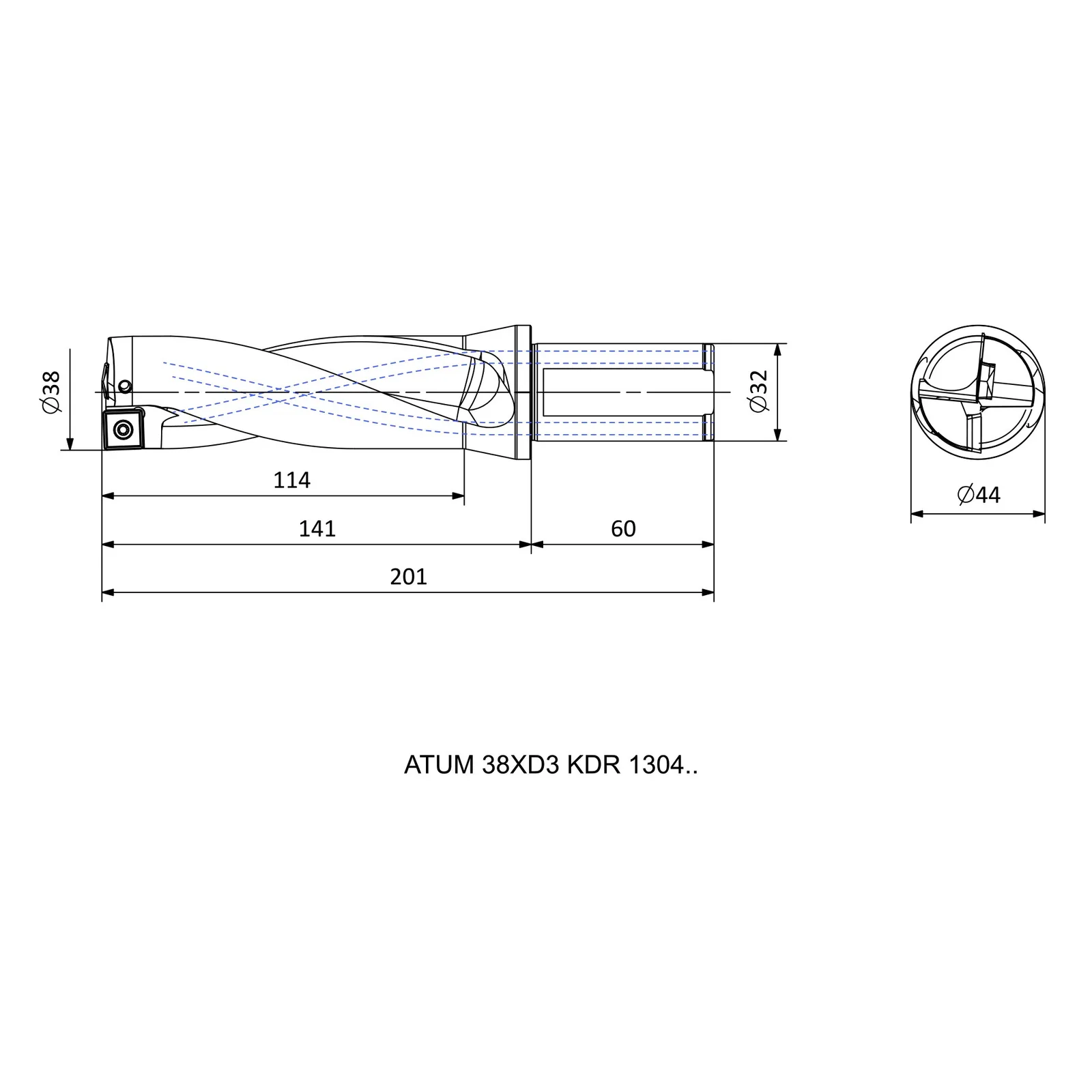 ATUM 38XD3 KDR 1304.. &mdash; dimensioned drawing