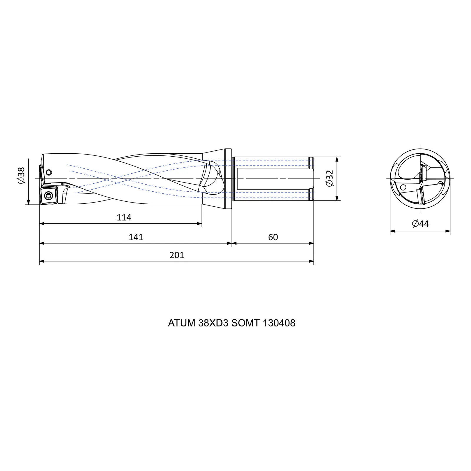 ATUM 38XD3 SOMT 130408 &mdash; dimensioned drawing