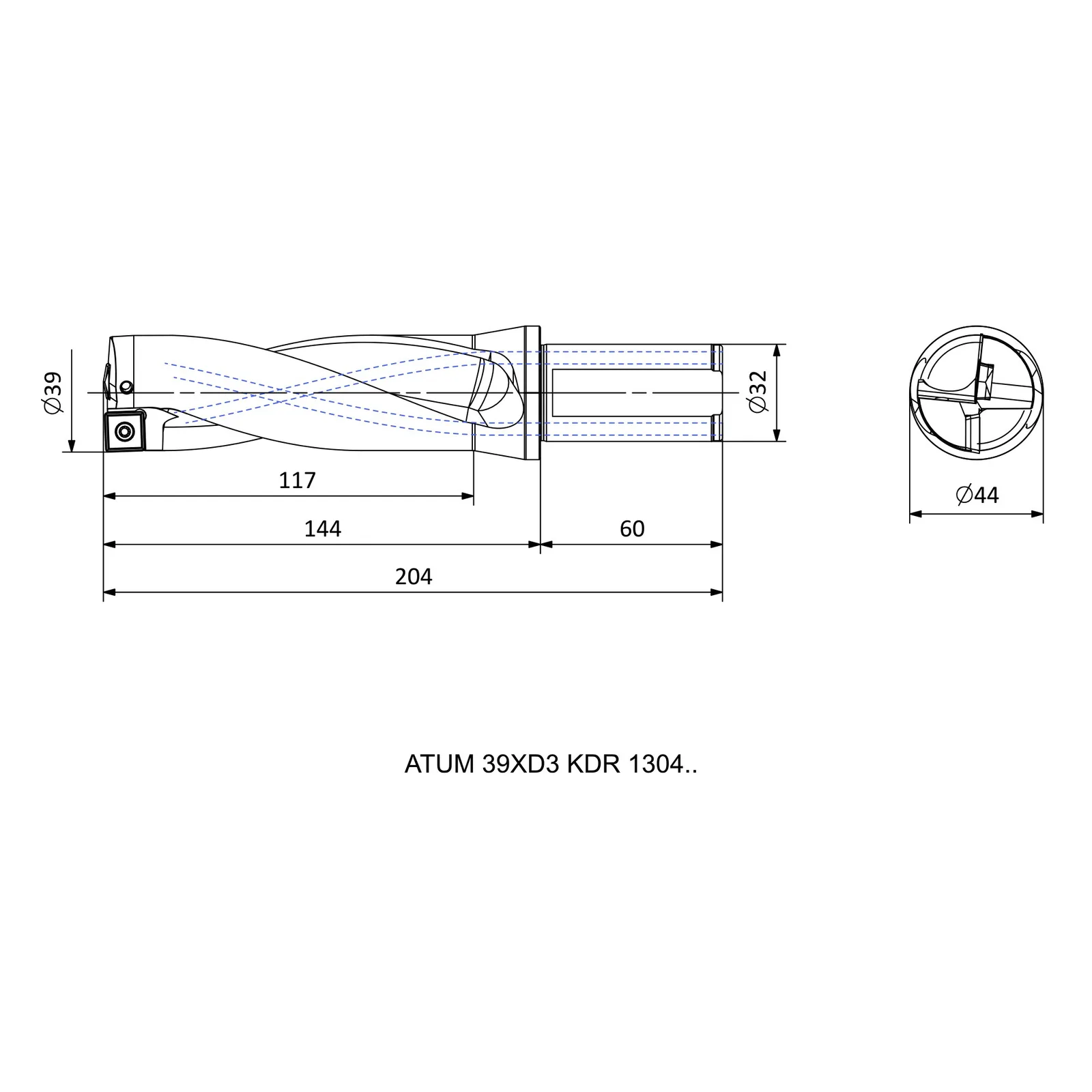 ATUM 39XD3 KDR 1304.. &mdash; dimensioned drawing