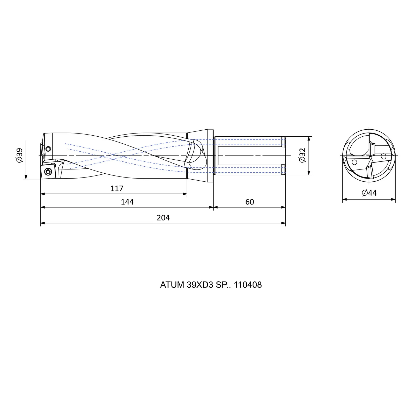 ATUM 39XD3 SP.. 110408 &mdash; dimensioned drawing