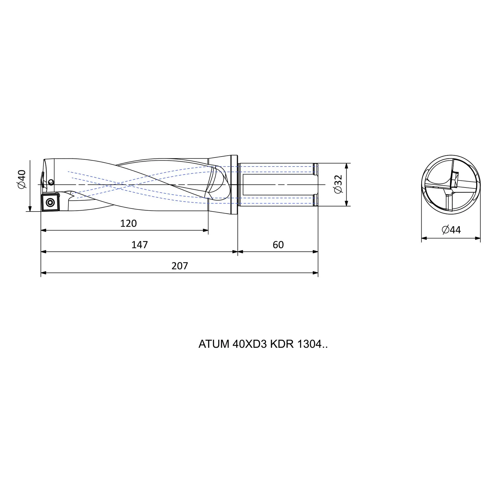 ATUM 40XD3 KDR 1304.. &mdash; dimensioned drawing