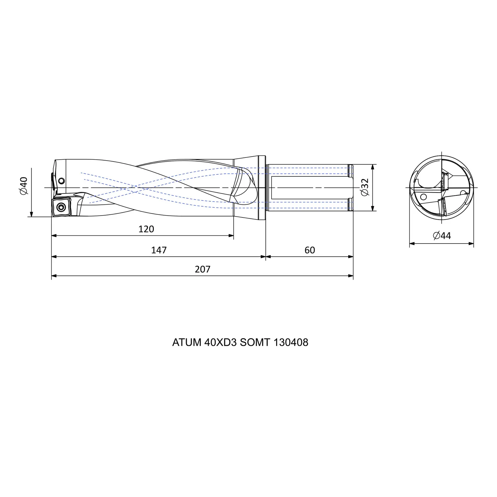 ATUM 40XD3 SOMT 130408 &mdash; dimensioned drawing