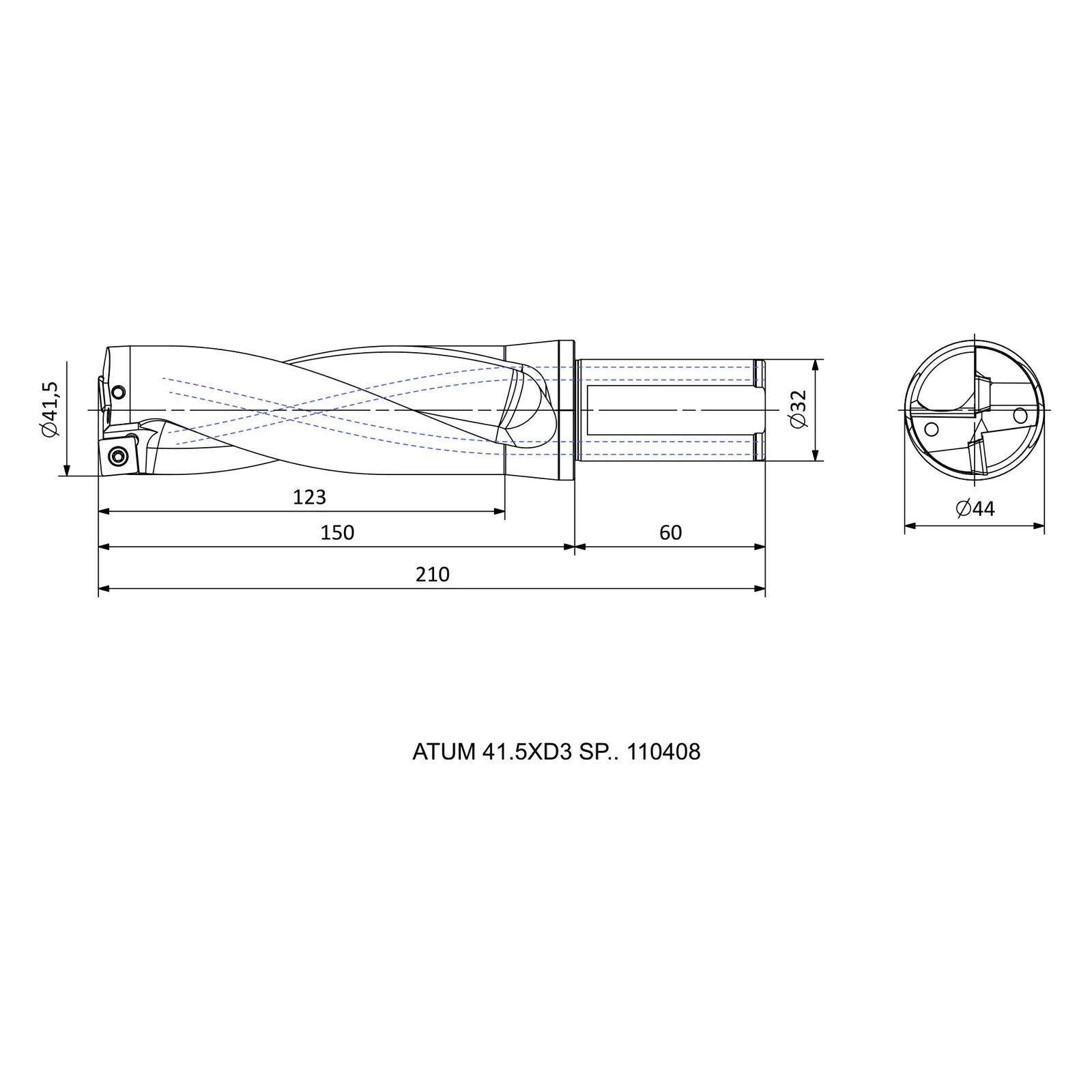 ATUM 41.5XD3 SP.. 110408 &mdash; dimensioned drawing