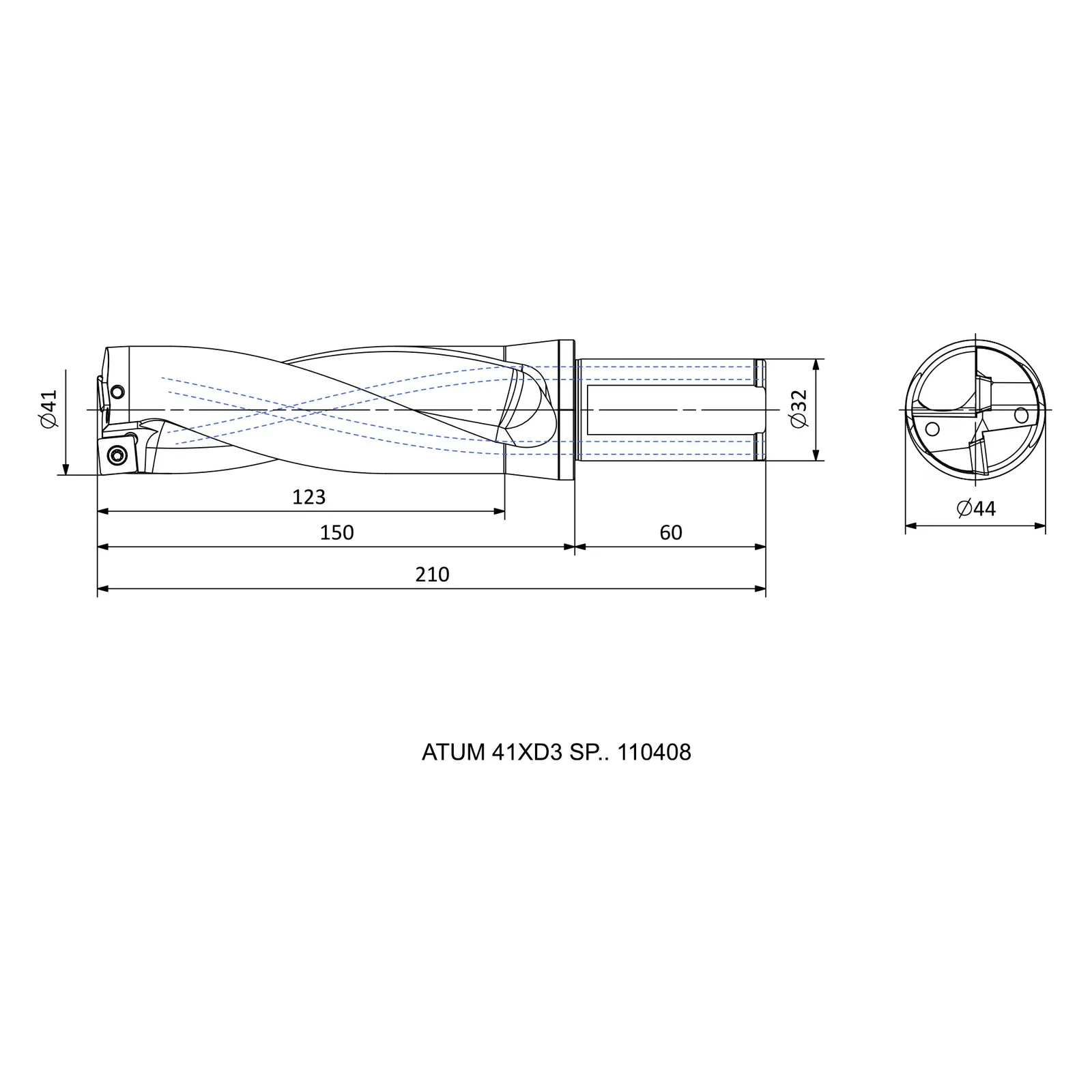 ATUM 41XD3 SP.. 110408 &mdash; dimensioned drawing