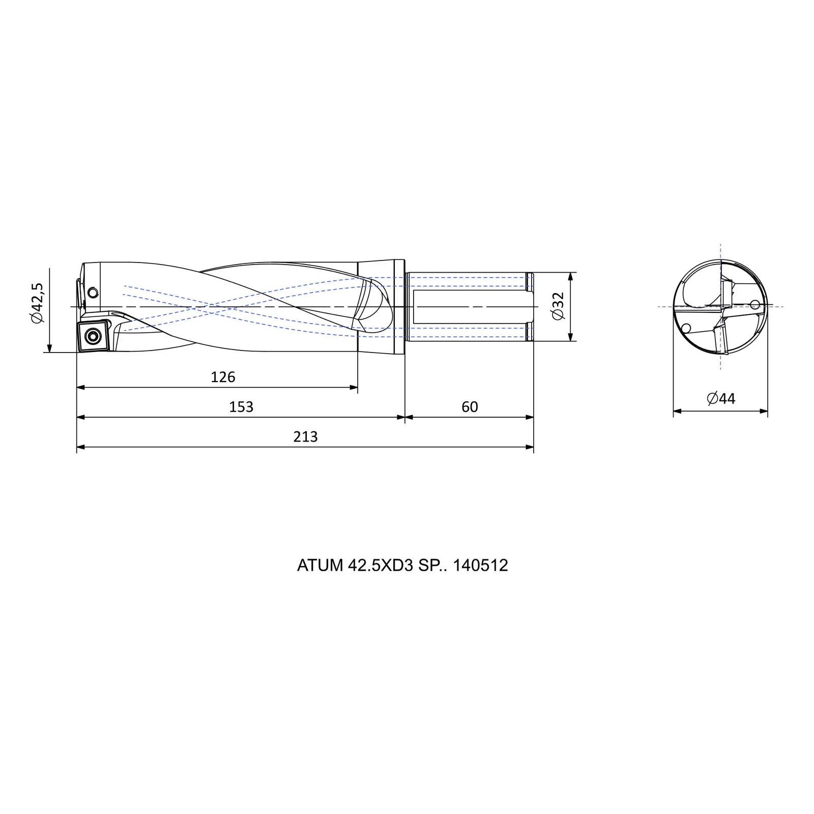 ATUM 42.5XD3 SP.. 140512 &mdash; dimensioned drawing