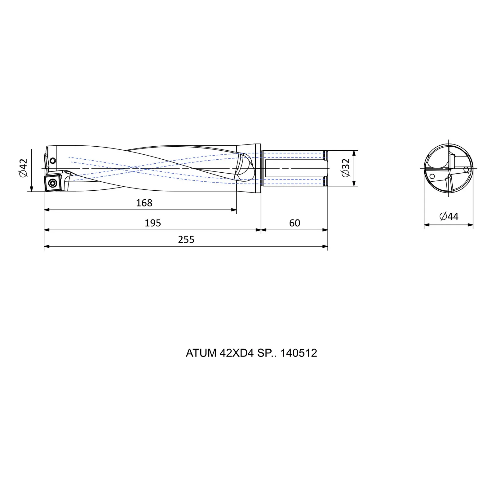 ATUM 42XD4 SP.. 140512 &mdash; dimensioned drawing