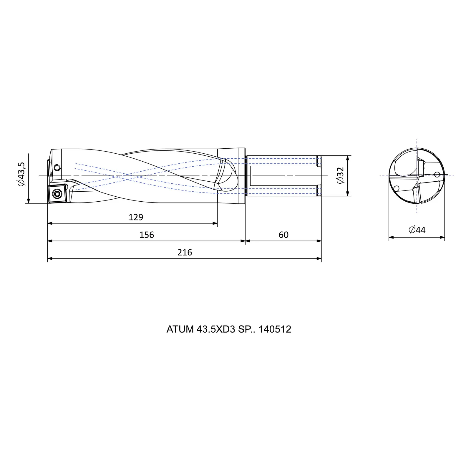 ATUM 43.5XD3 SP.. 140512 &mdash; dimensioned drawing