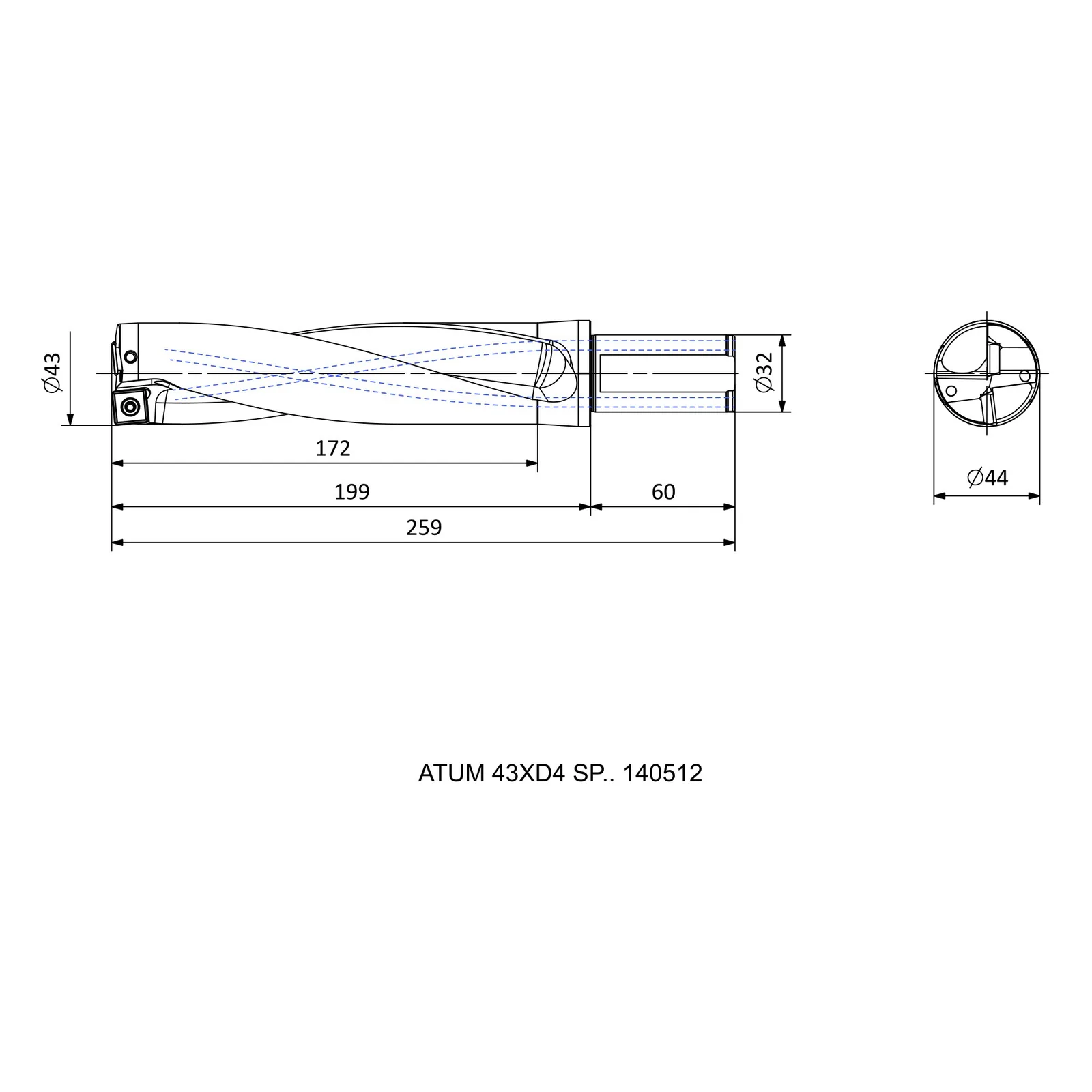 ATUM 43XD4 SP.. 140512 &mdash; dimensioned drawing