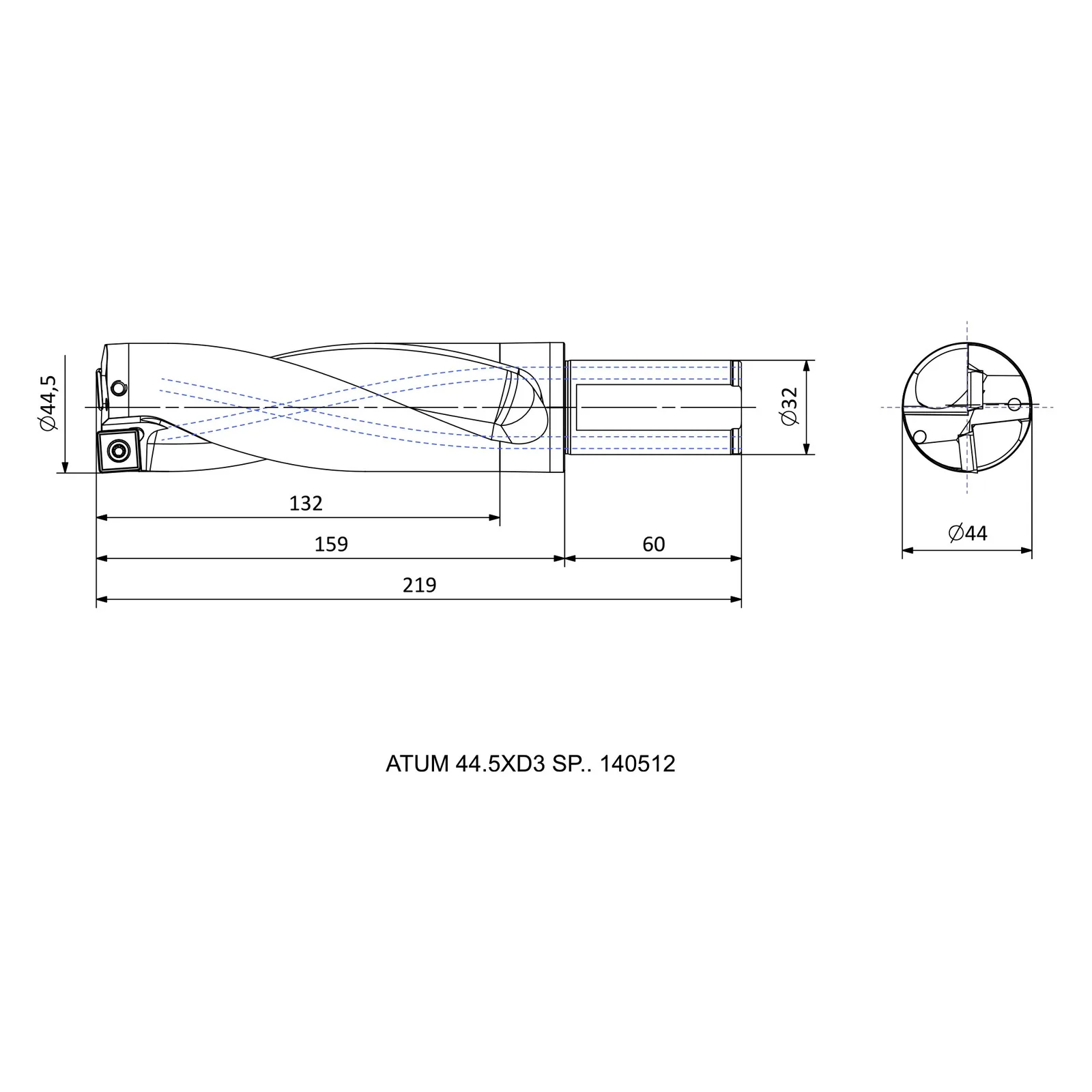 ATUM 44.5XD3 SP.. 140512 &mdash; dimensioned drawing