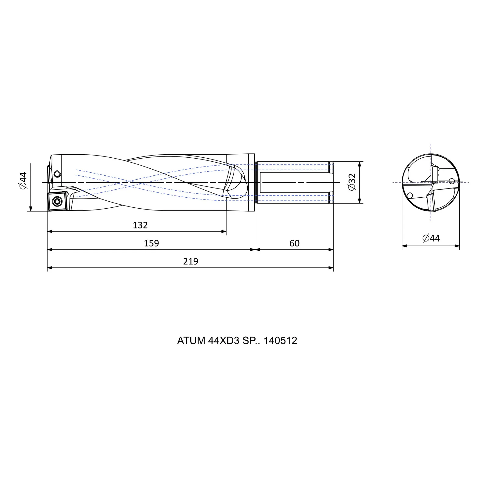 ATUM 44XD3 SP.. 140512 &mdash; dimensioned drawing