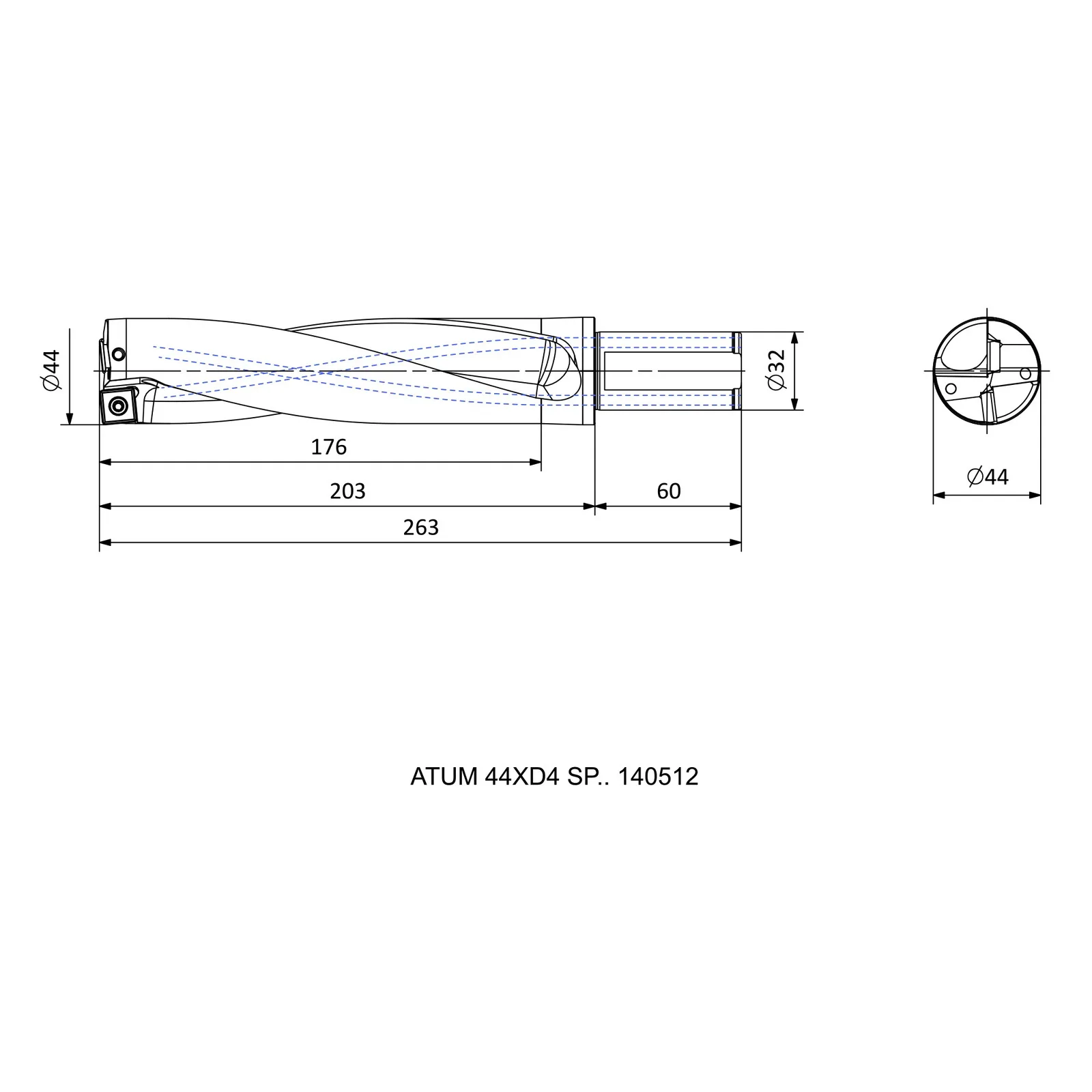 ATUM 44XD4 SP.. 140512 &mdash; dimensioned drawing