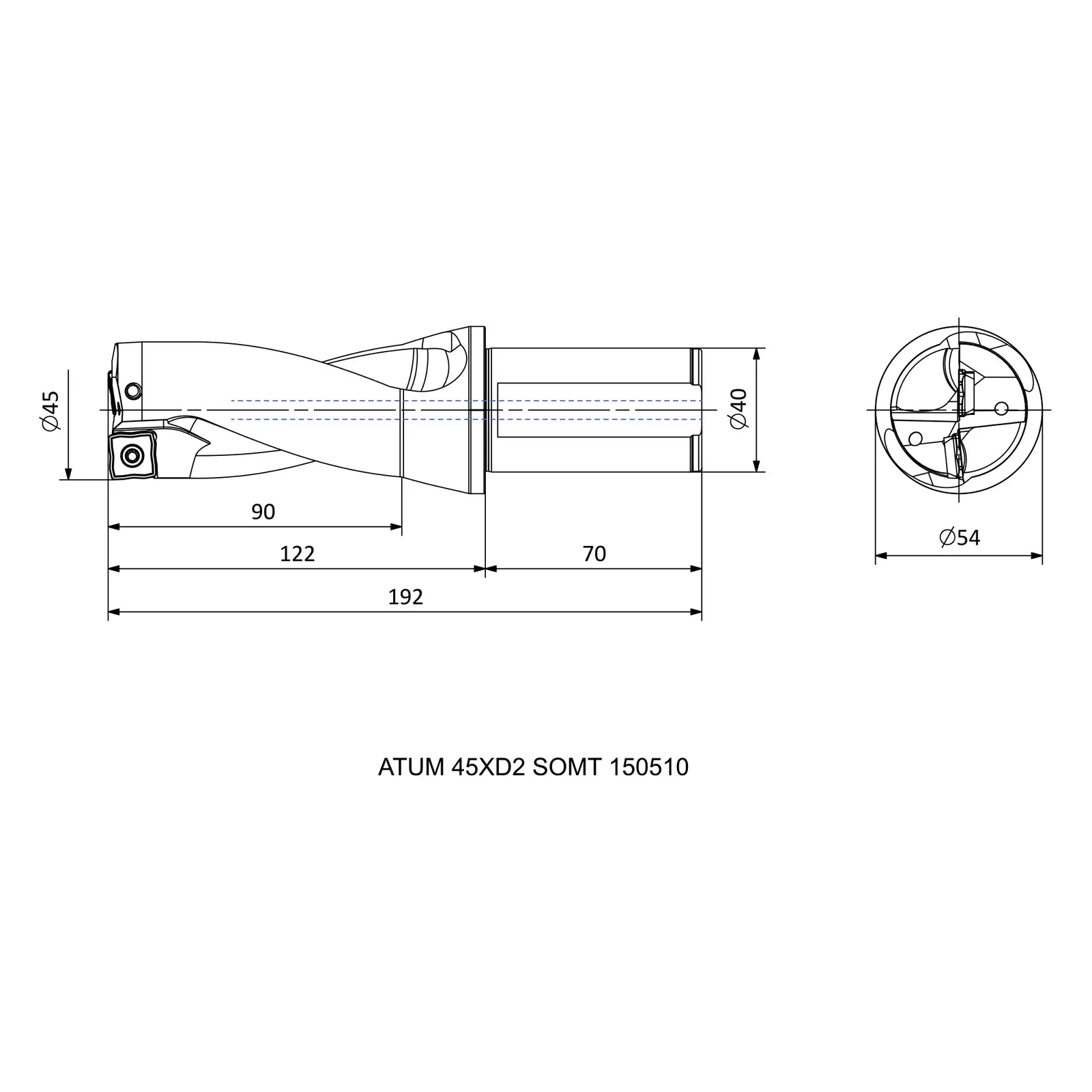 ATUM 45XD2 SOMT 150510 &mdash; dimensioned drawing