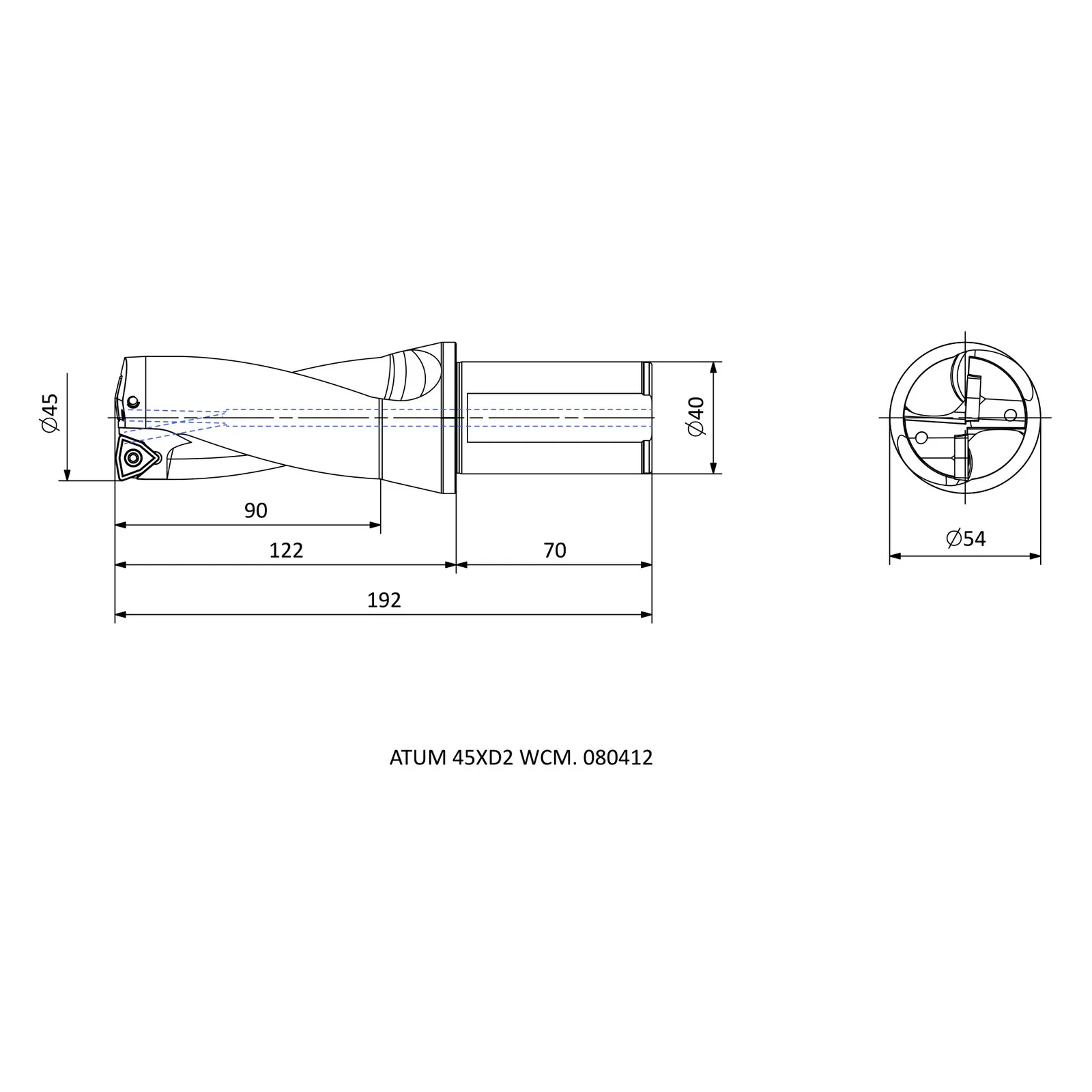 ATUM 45XD2 WCM. 080412 &mdash; dimensioned drawing