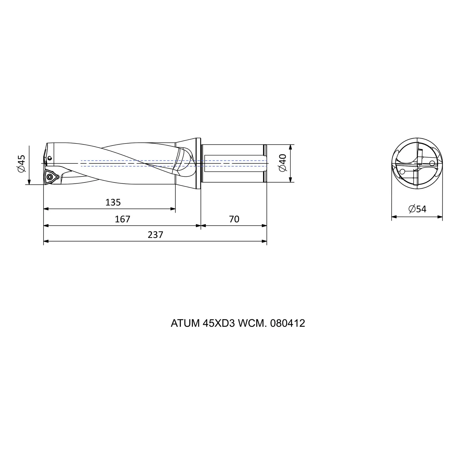 ATUM 45XD3 WCM. 080412 &mdash; dimensioned drawing