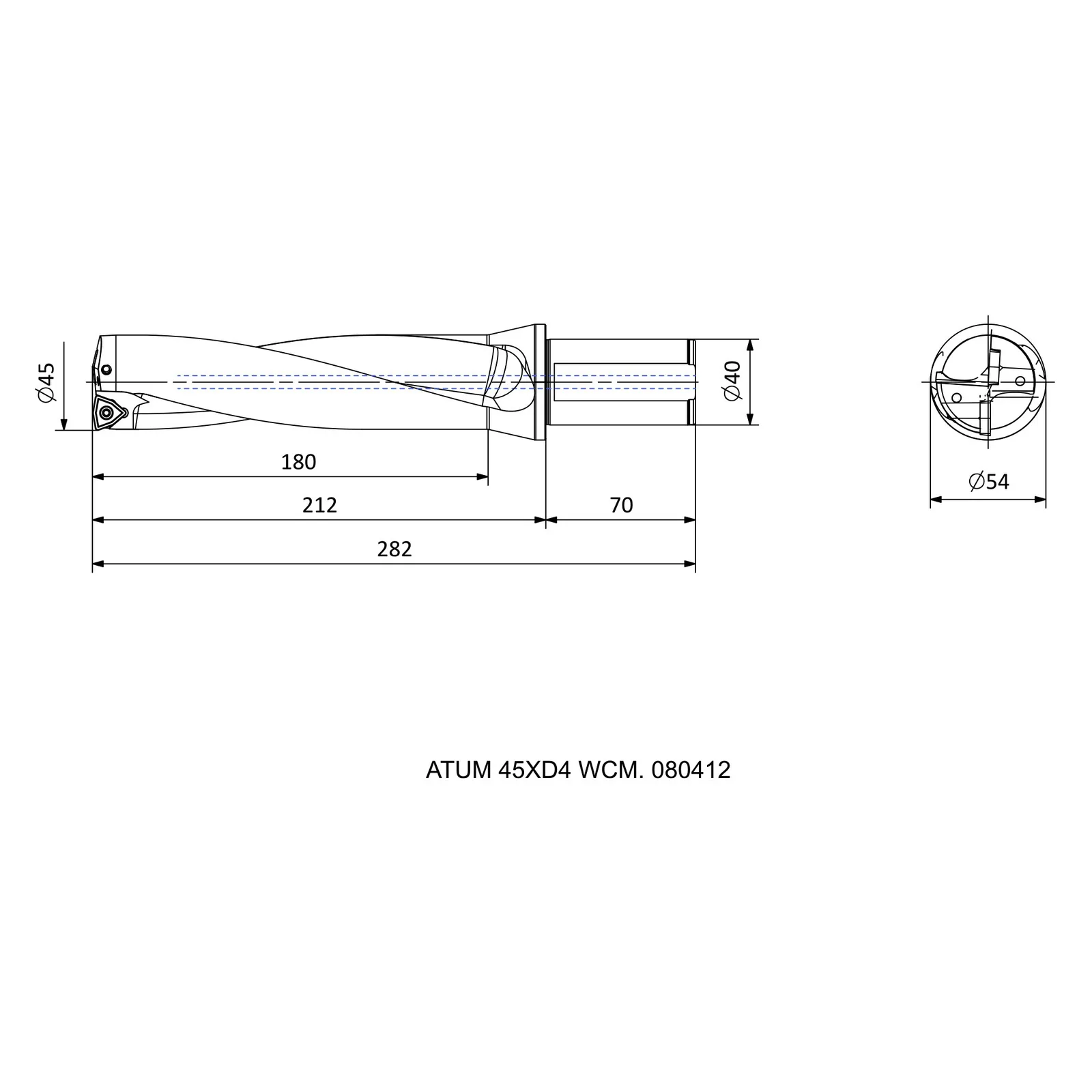ATUM 45XD4 WCM. 080412 &mdash; dimensioned drawing