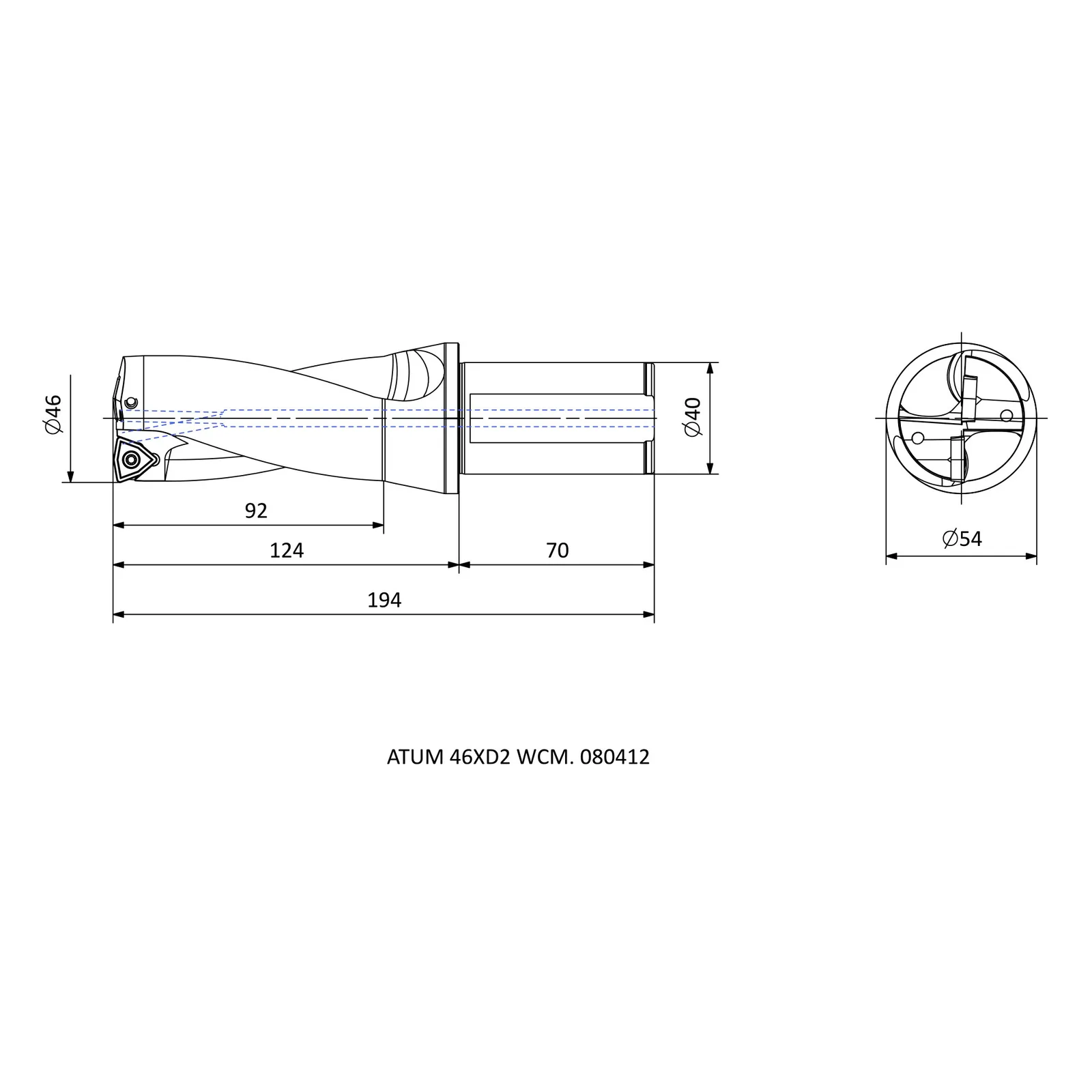 ATUM 46XD2 WCM. 080412 &mdash; dimensioned drawing