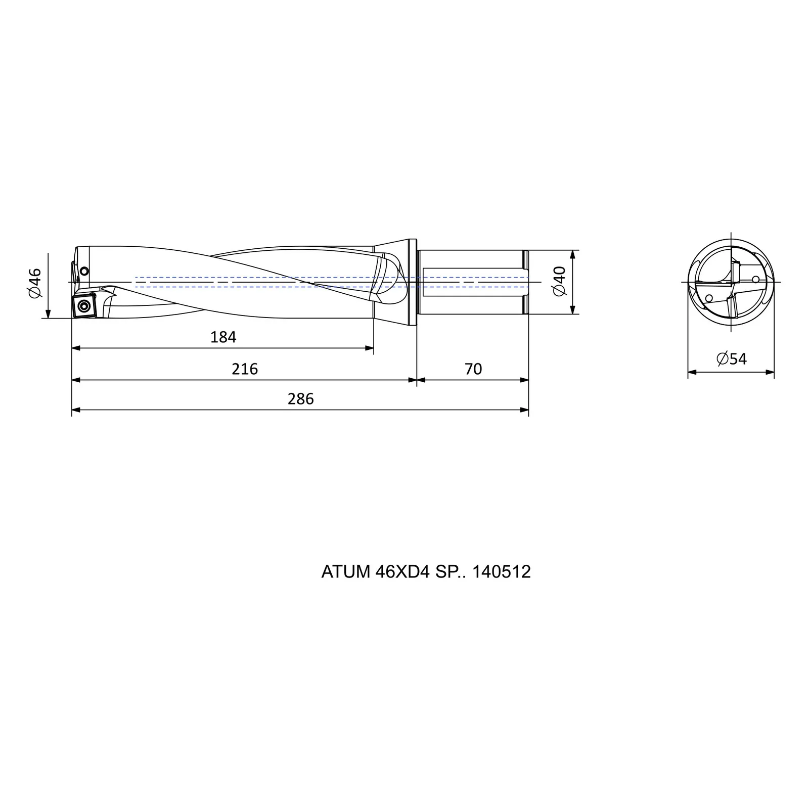ATUM 46XD4 SP.. 140512 &mdash; dimensioned drawing