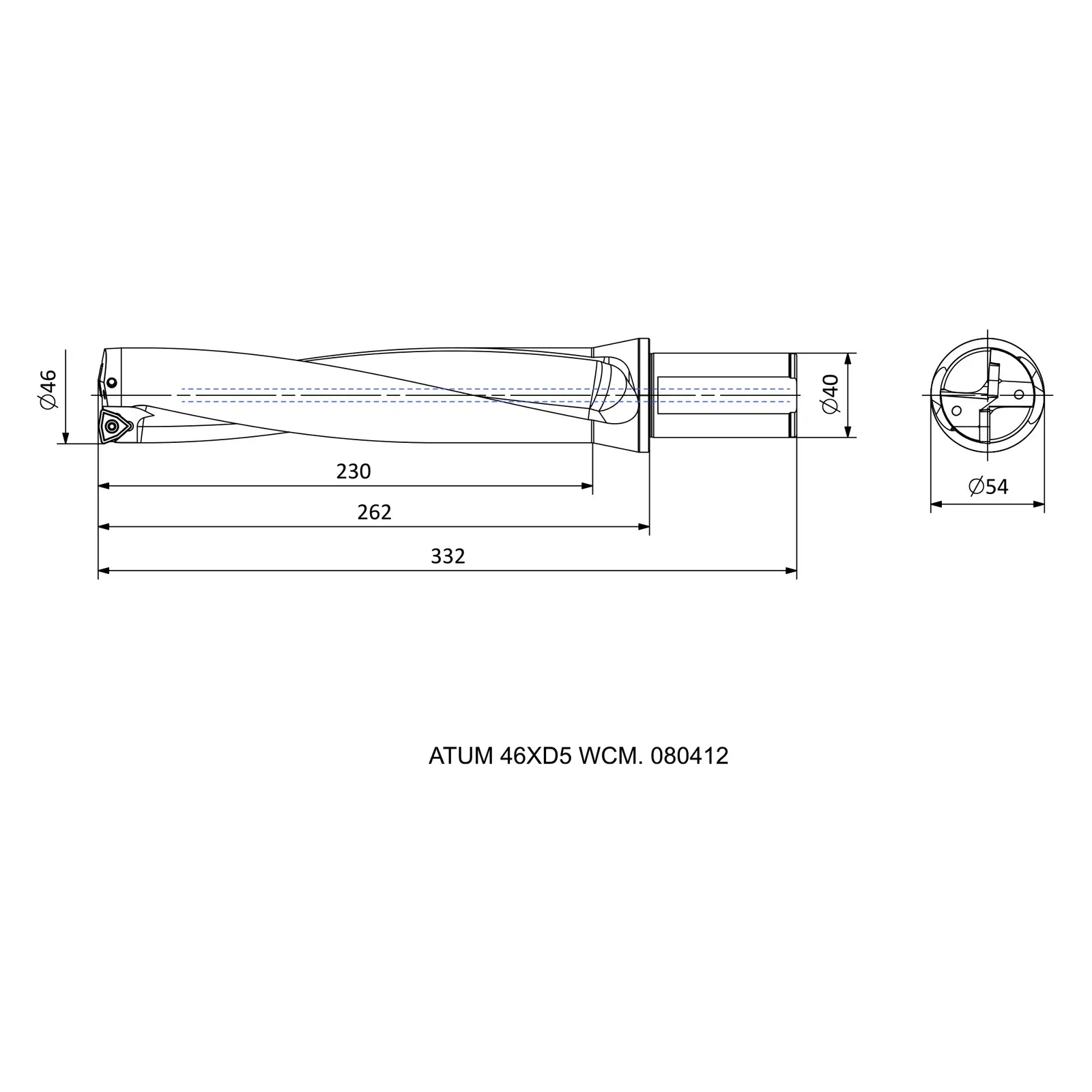 ATUM 46XD5 WCM. 080412 &mdash; dimensioned drawing