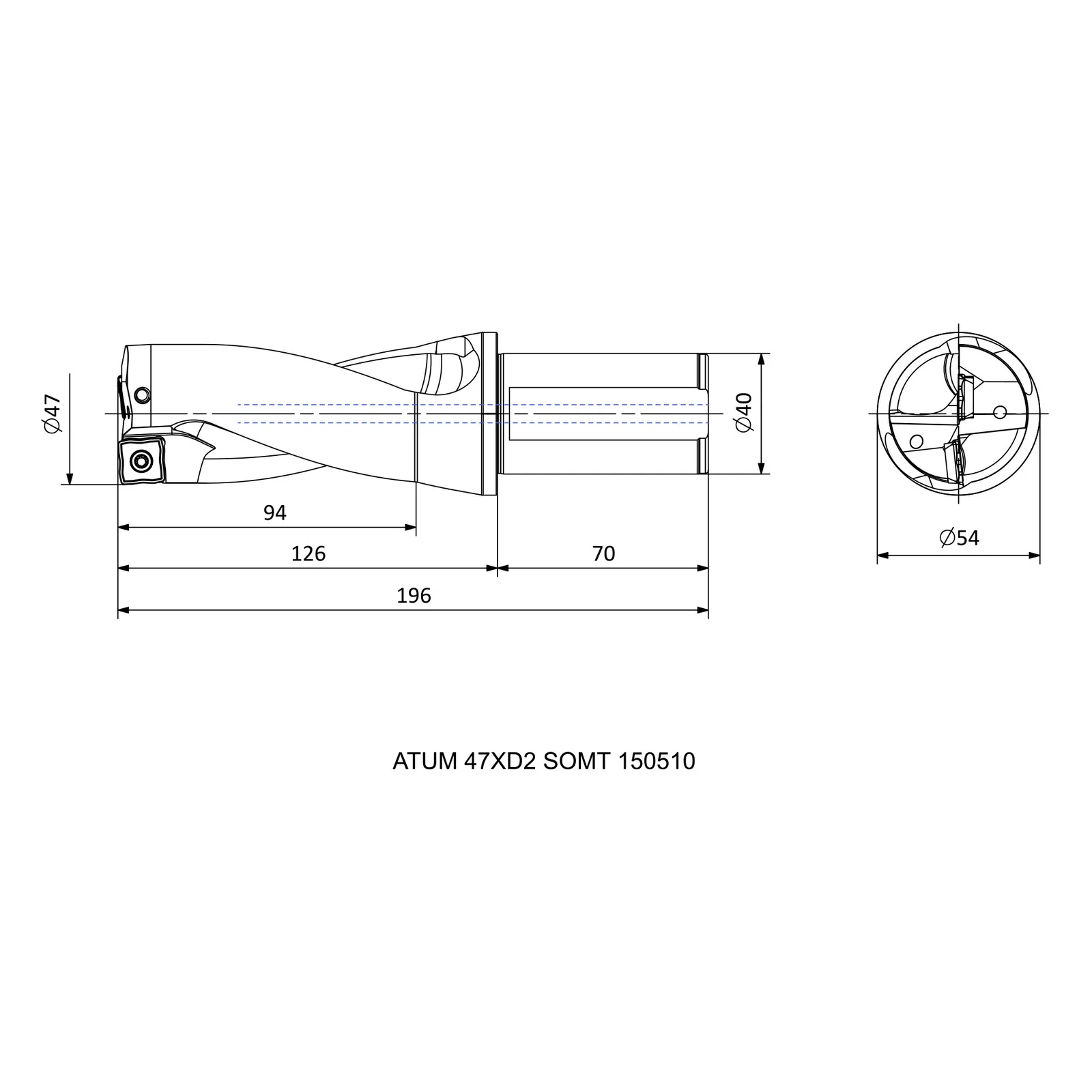 ATUM 47XD2 SOMT 150510 &mdash; dimensioned drawing