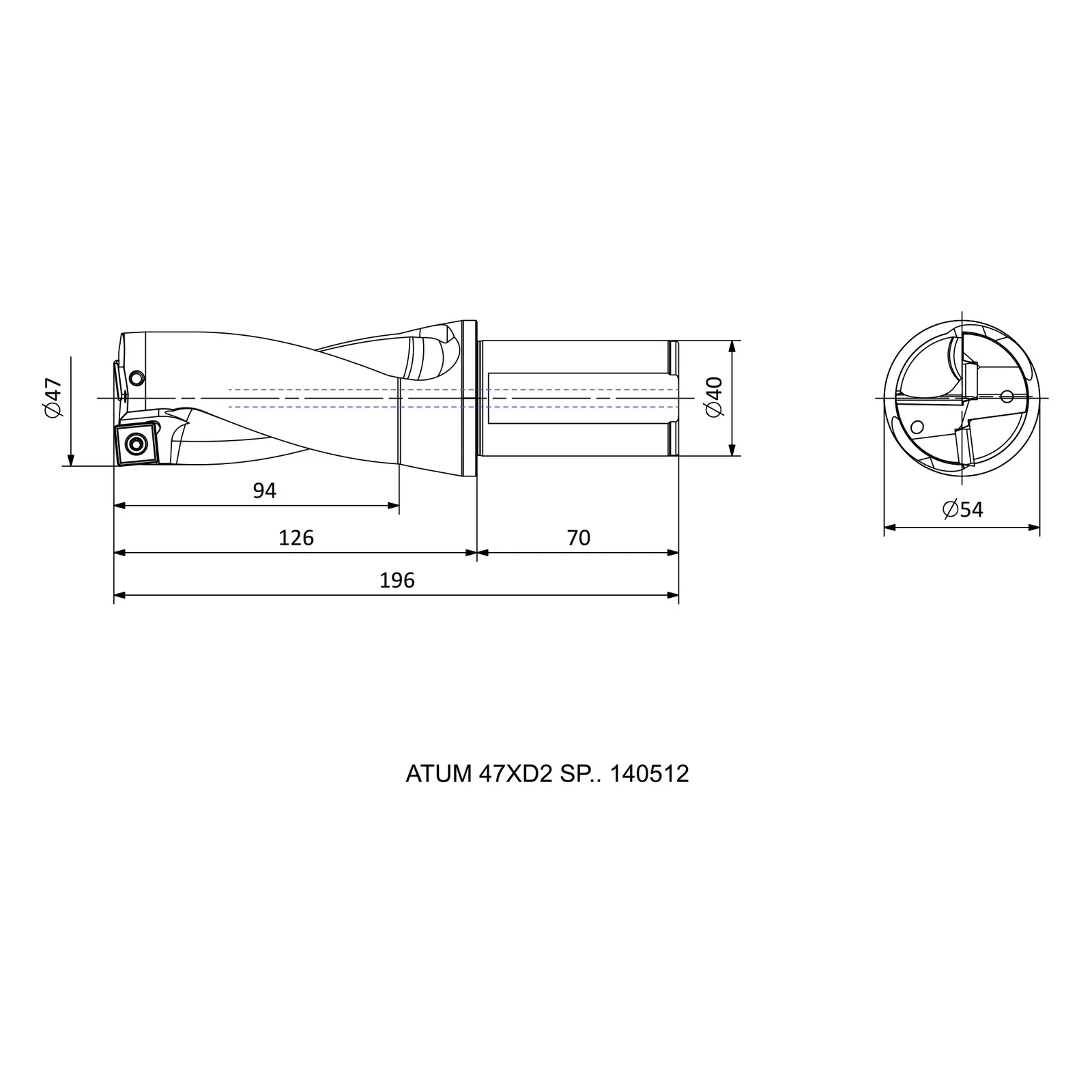 ATUM 47XD2 SP.. 140512 &mdash; dimensioned drawing