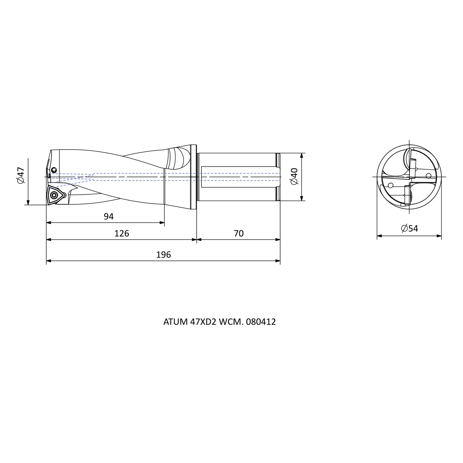 ATUM 47XD2 WCM. 080412 &mdash; dimensioned drawing