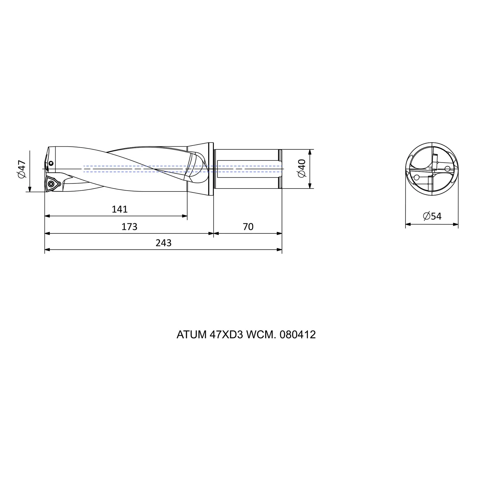 ATUM 47XD3 WCM. 080412 &mdash; dimensioned drawing