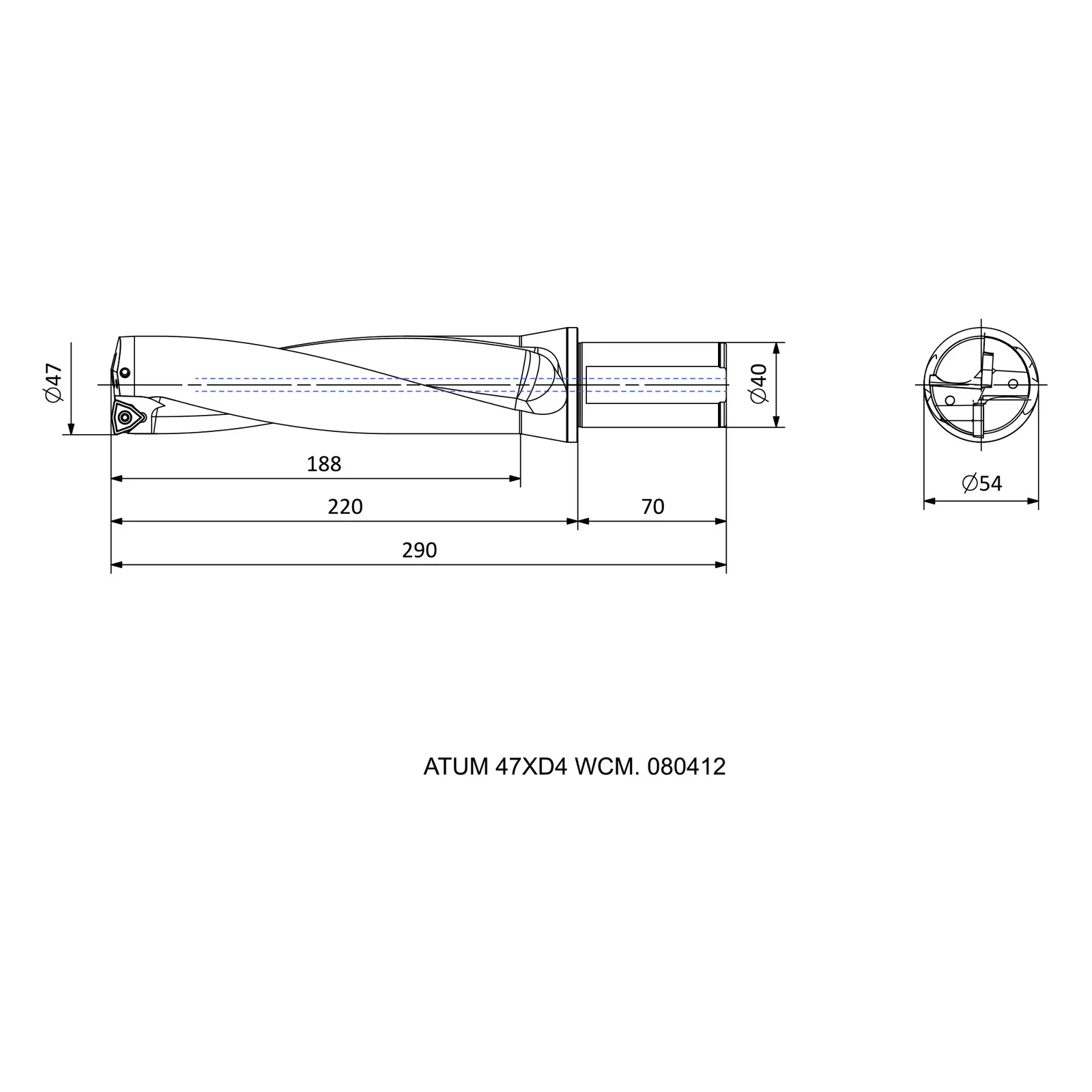 ATUM 47XD4 WCM. 080412 &mdash; dimensioned drawing