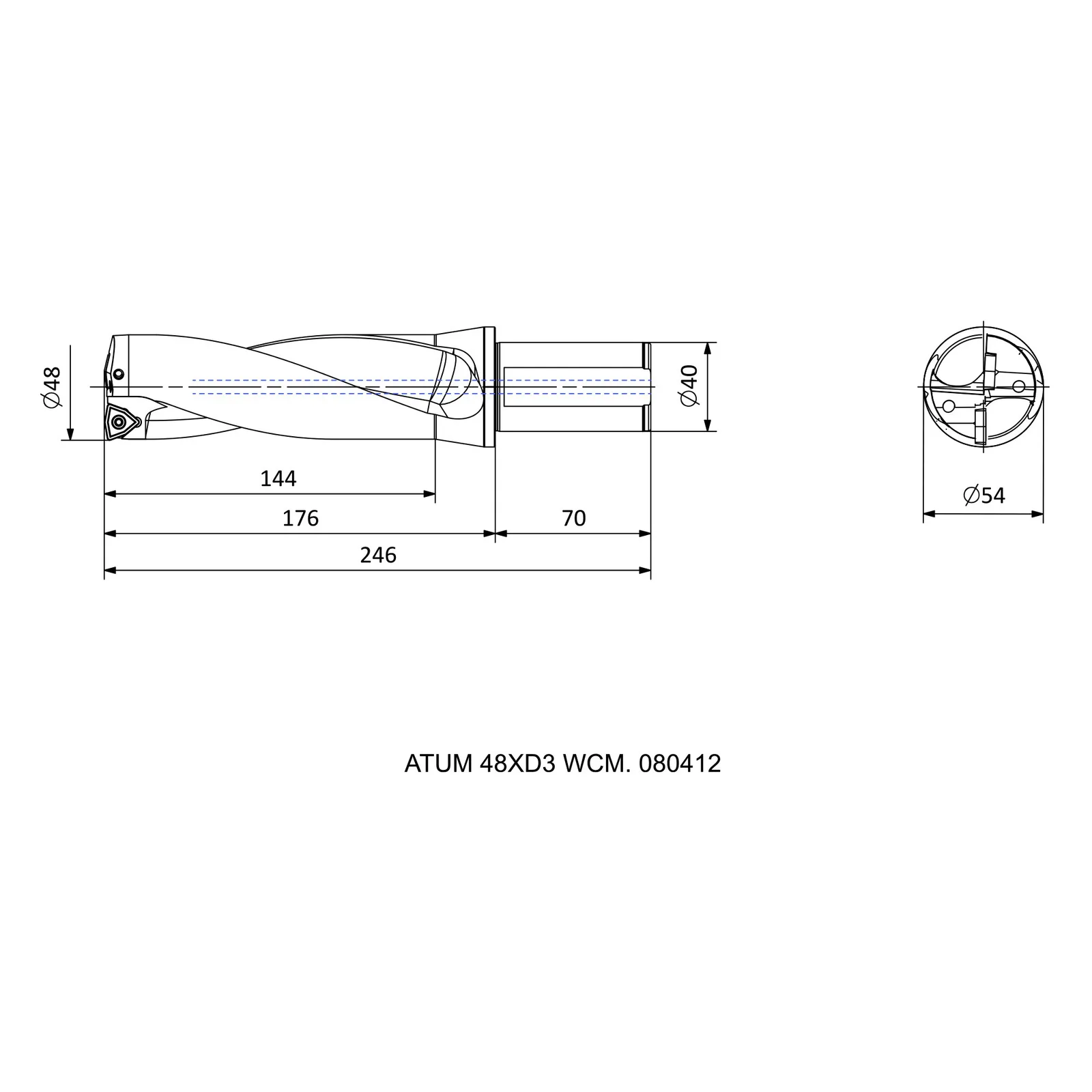 ATUM 48XD3 WCM. 080412 &mdash; dimensioned drawing