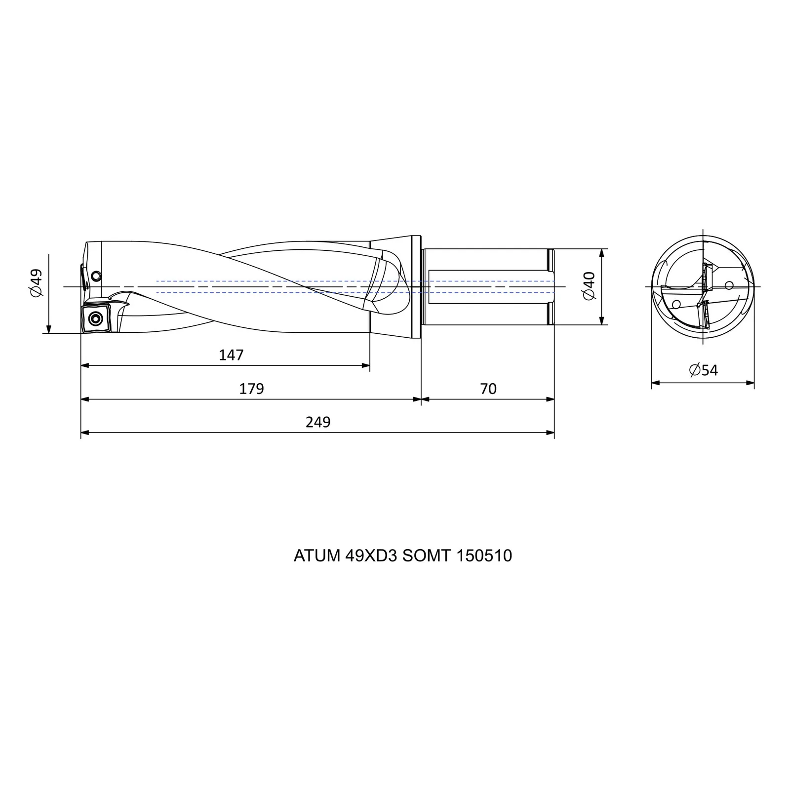 ATUM 49XD3 SOMT 150510 &mdash; dimensioned drawing