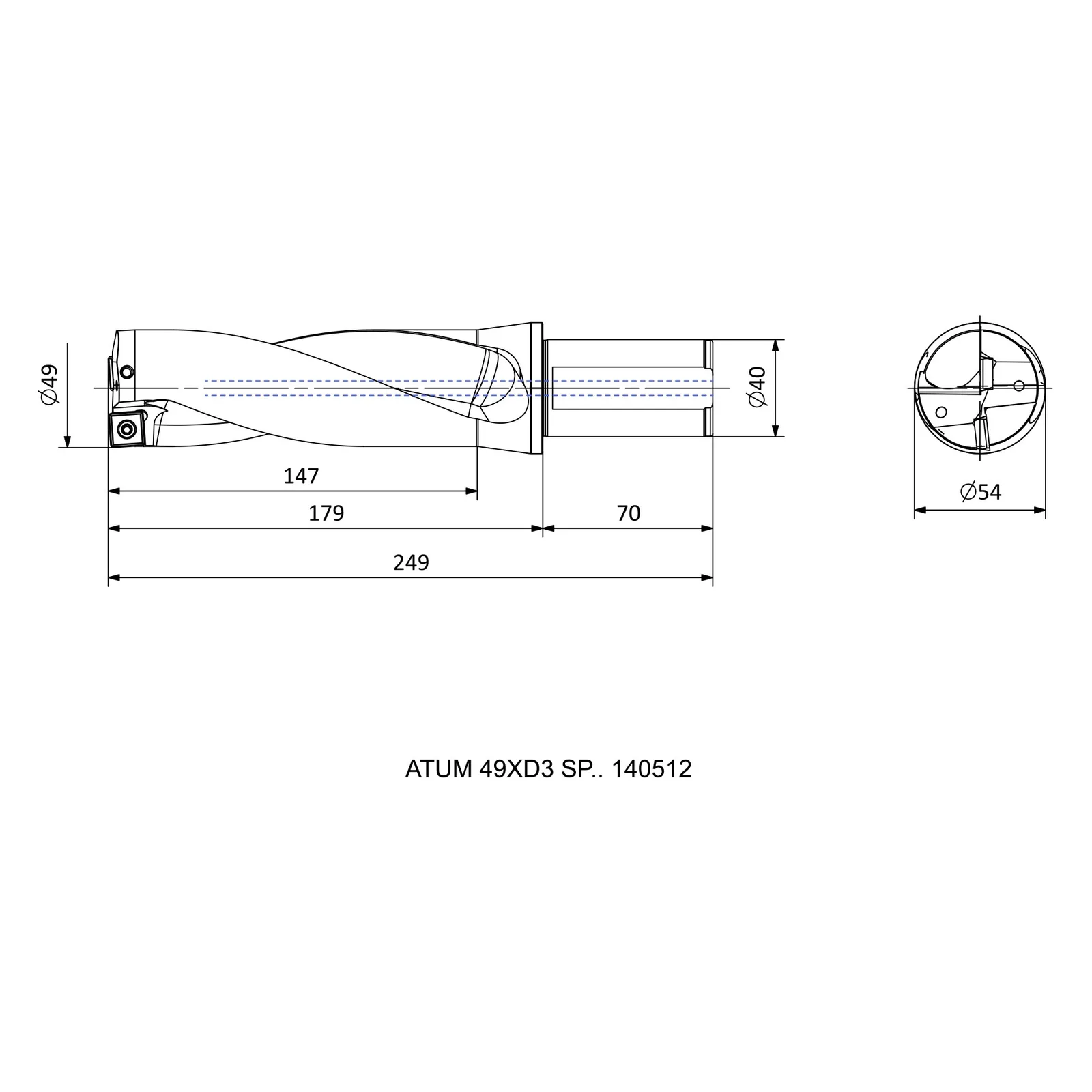 ATUM 49XD3 SP.. 140512 &mdash; dimensioned drawing