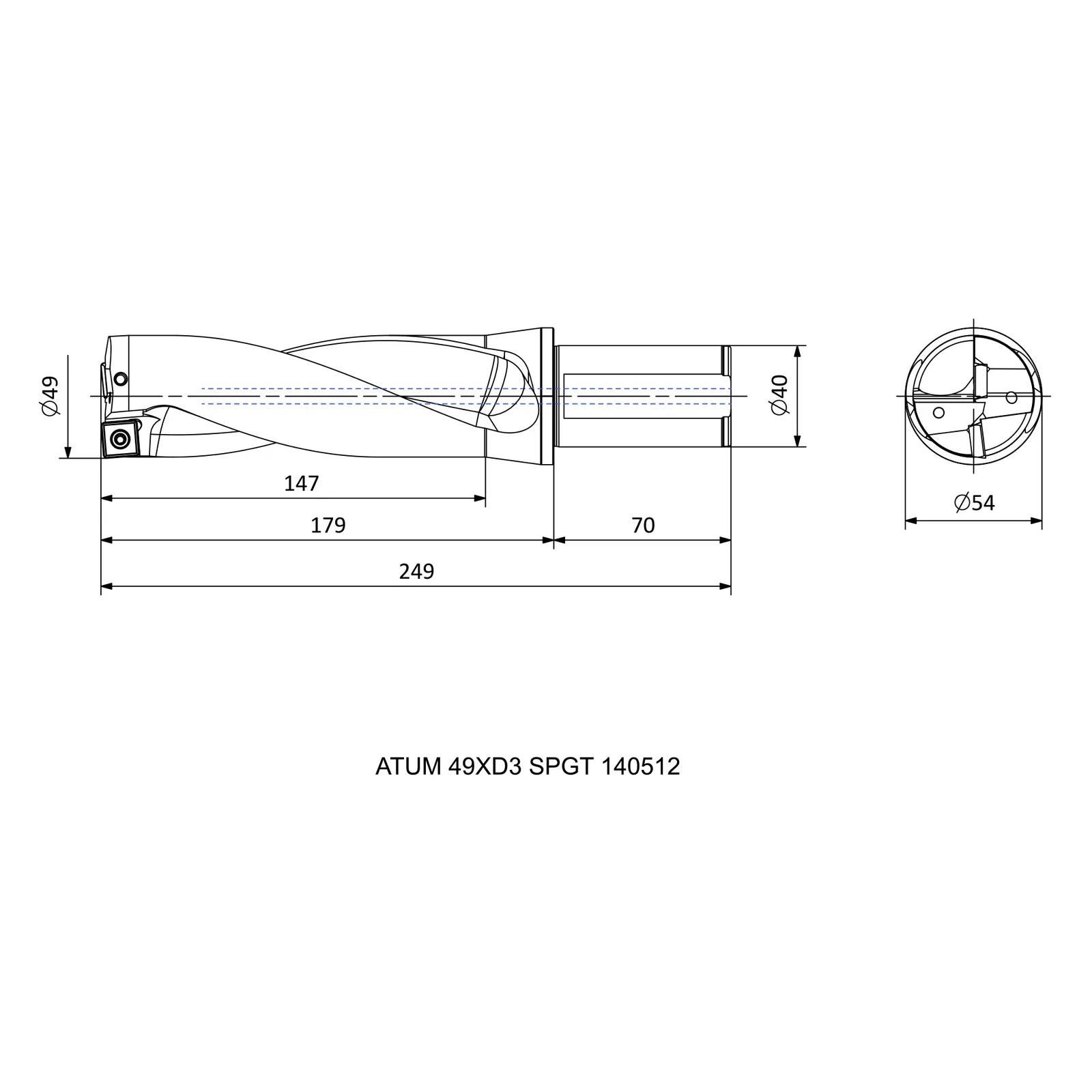 ATUM 49XD3 SPGT 140512 &mdash; dimensioned drawing