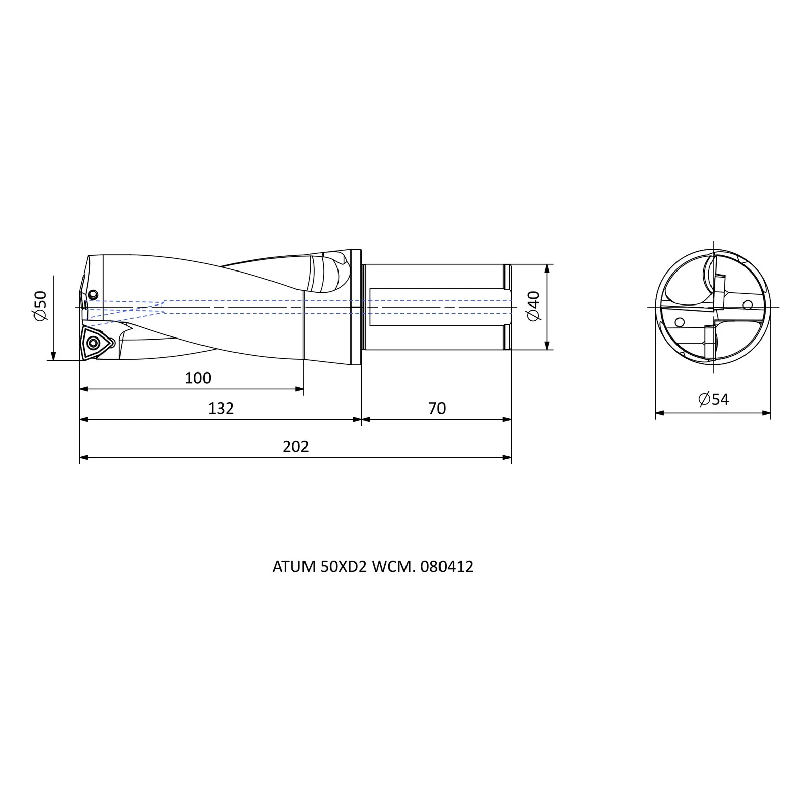ATUM 50XD2 WCM. 080412 &mdash; dimensioned drawing