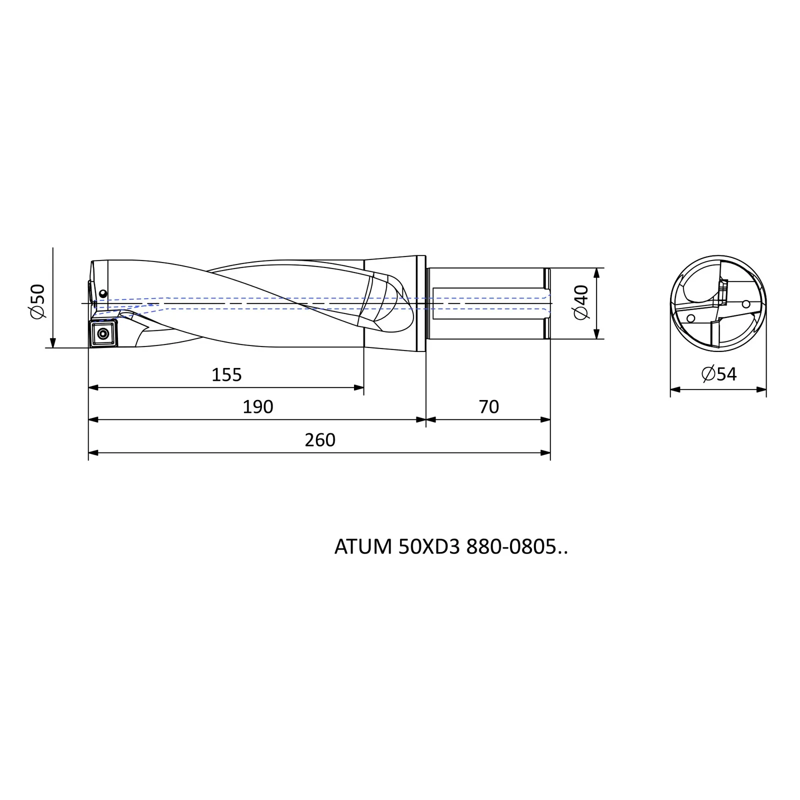 ATUM 50XD3 880-0805.. &mdash; dimensioned drawing