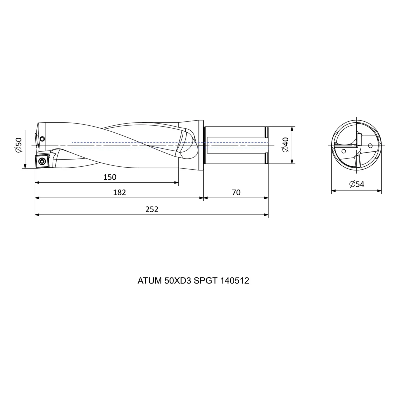 ATUM 50XD3 SPGT 140512 &mdash; dimensioned drawing