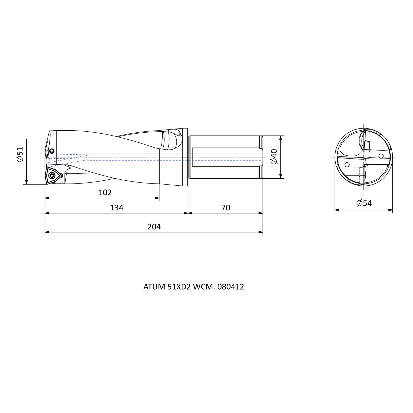 ATUM 51XD2 WCM. 080412 &mdash; dimensioned drawing