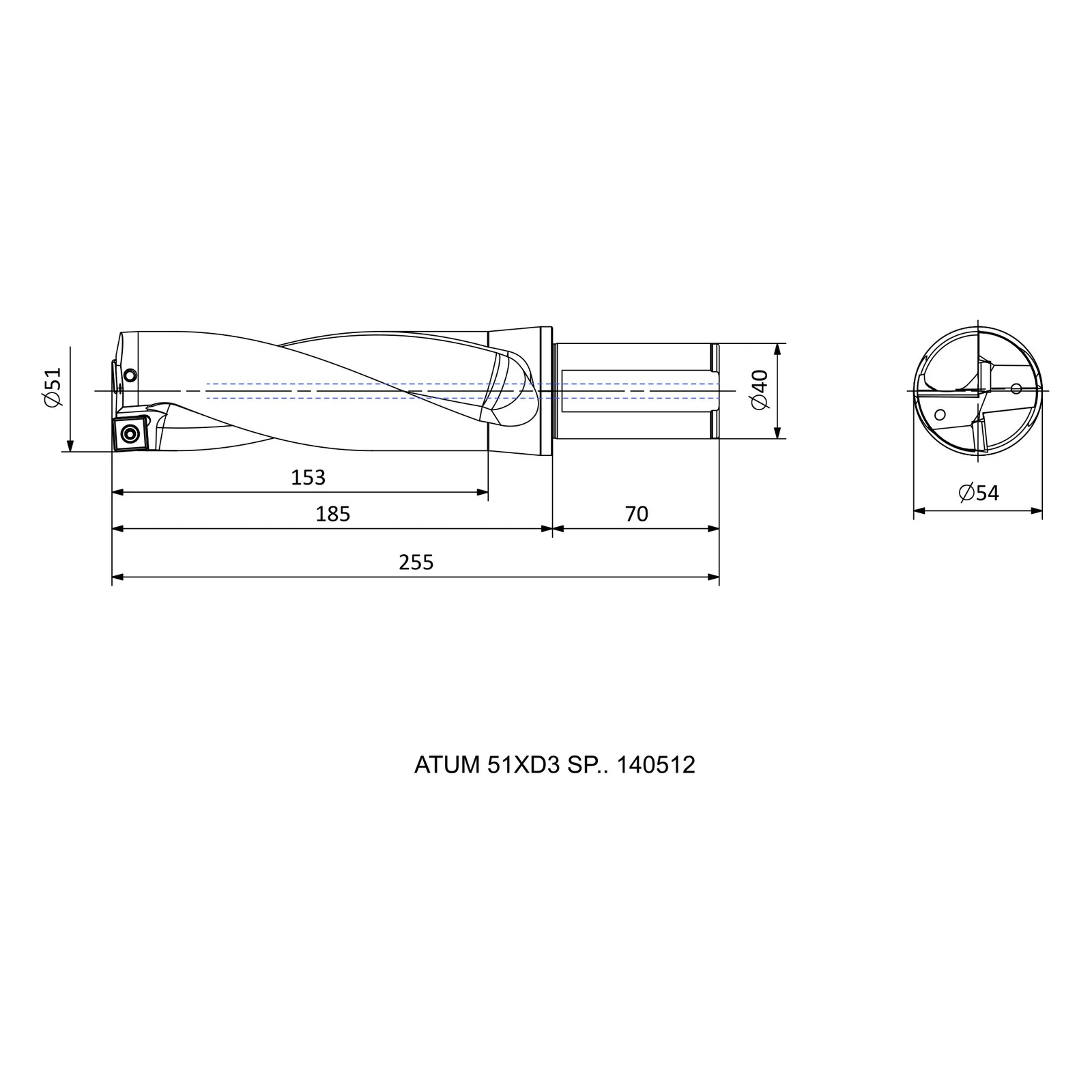 ATUM 51XD3 SP.. 140512 &mdash; dimensioned drawing